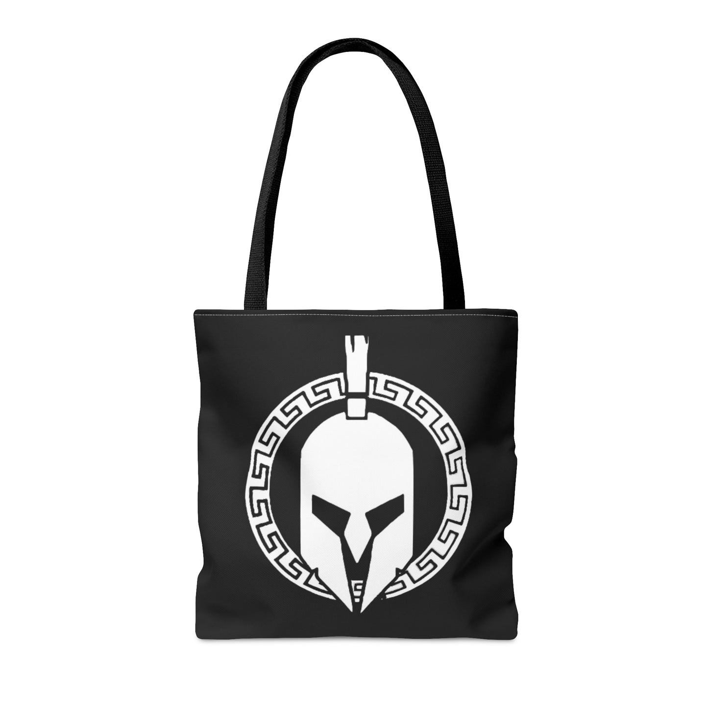 Sparta Bag - White Helmet on Black Tote Bag (AOP)