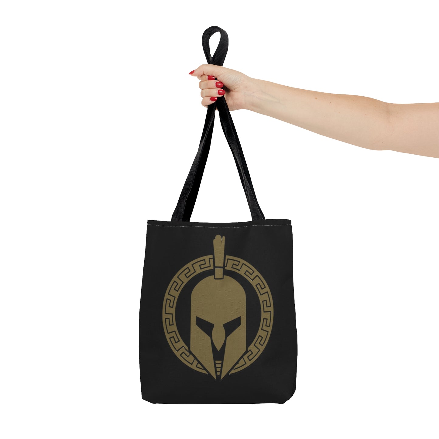 Sparta Bag - Gold Helmet on Black Tote Bag (AOP)