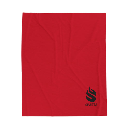 Sparta Black Flame - Red Velveteen Plush Blanket