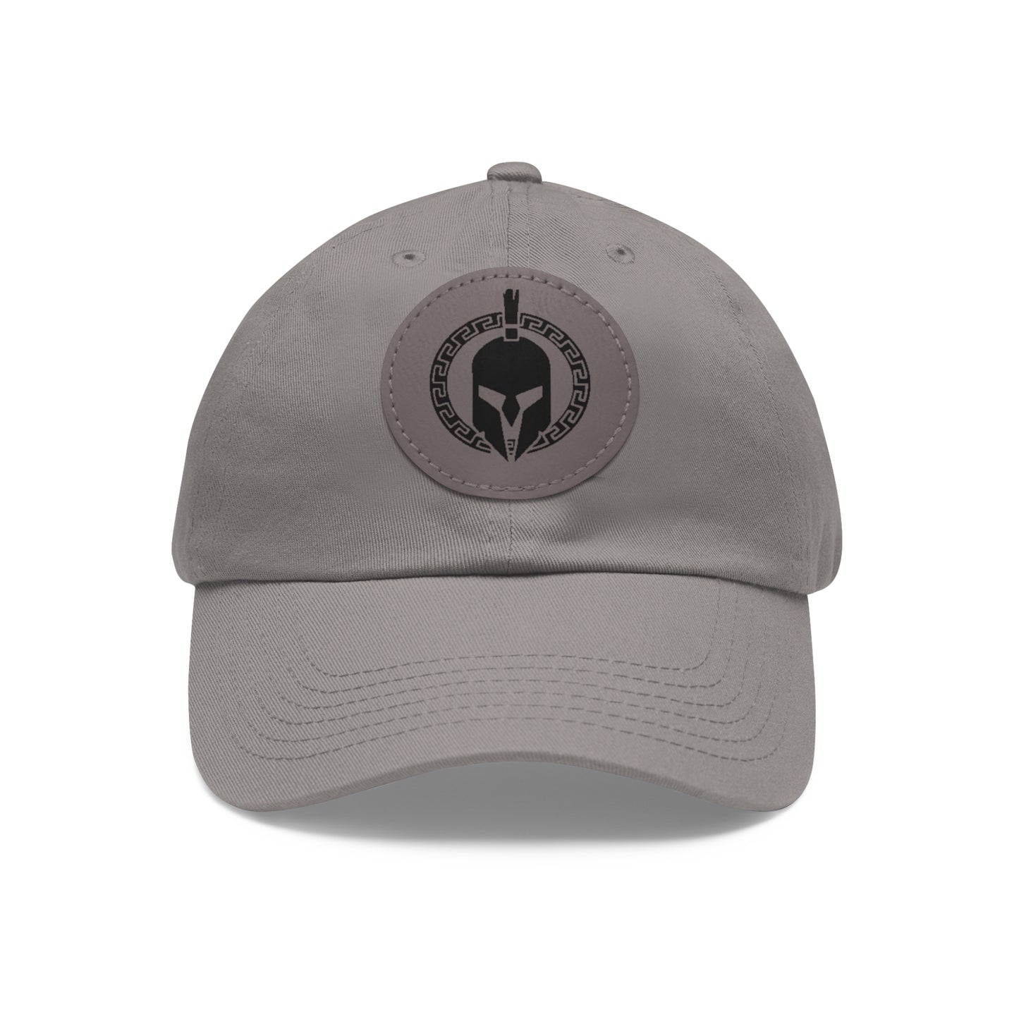 Sparta Hat - Black Helmet on Leather Patch (Round)