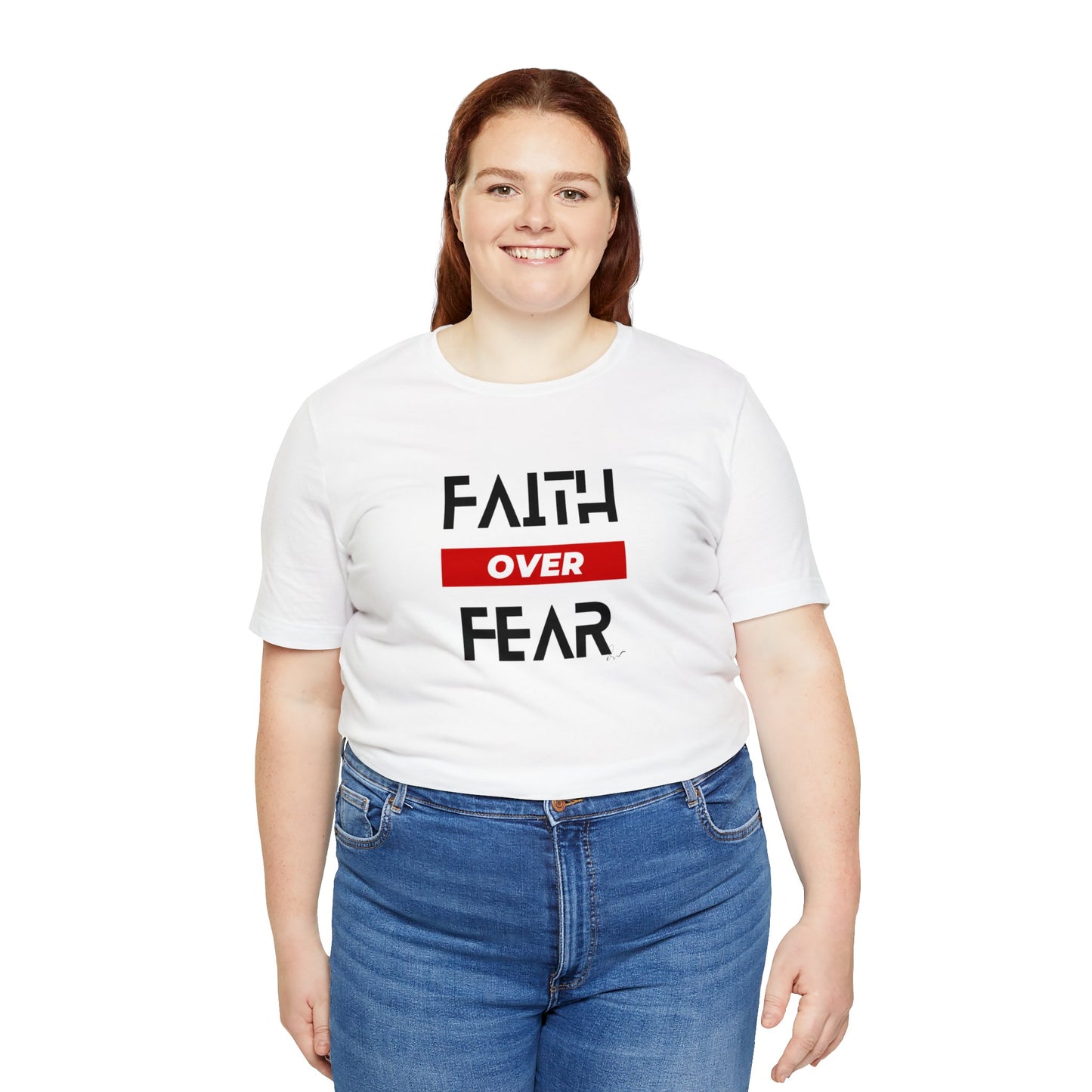 Faith Over Fear - Red - Unisex Jersey Short Sleeve Tee