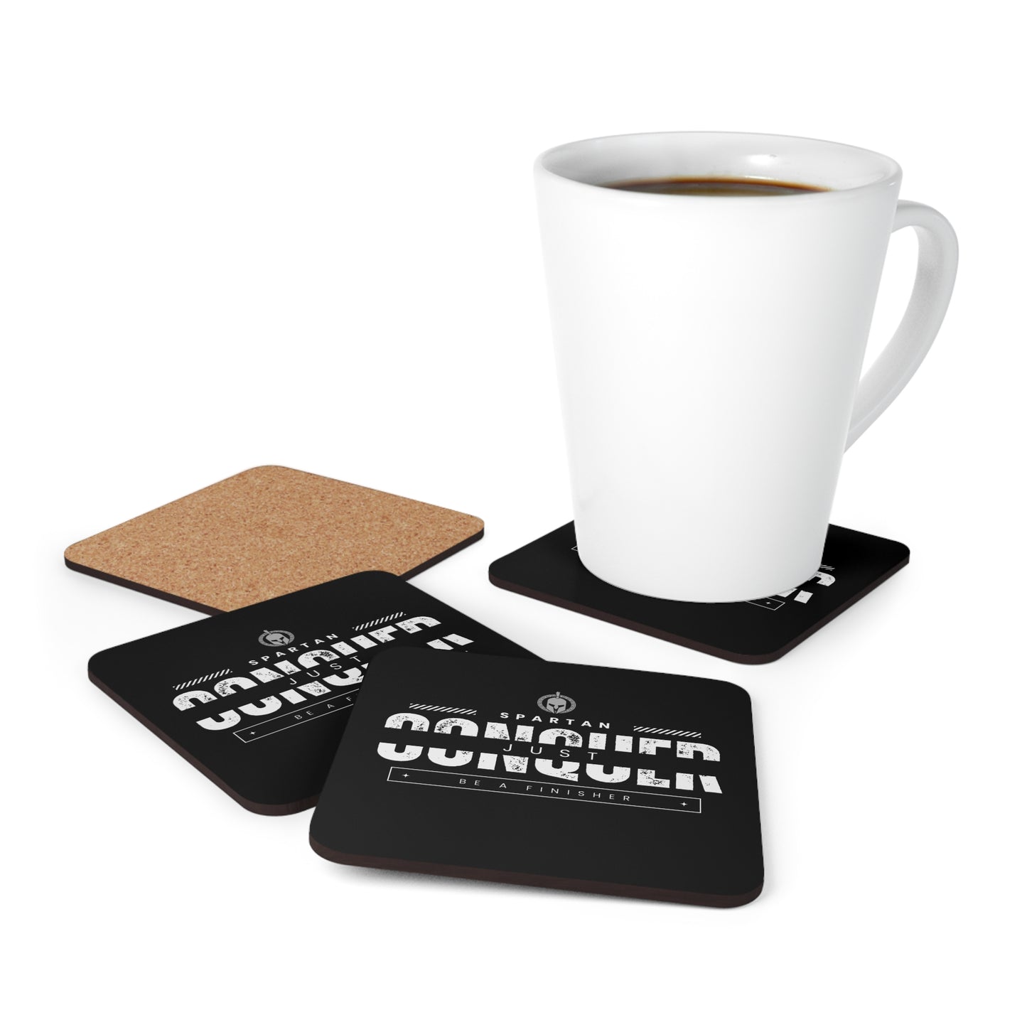 Just Conquer - Corkwood Coaster Set