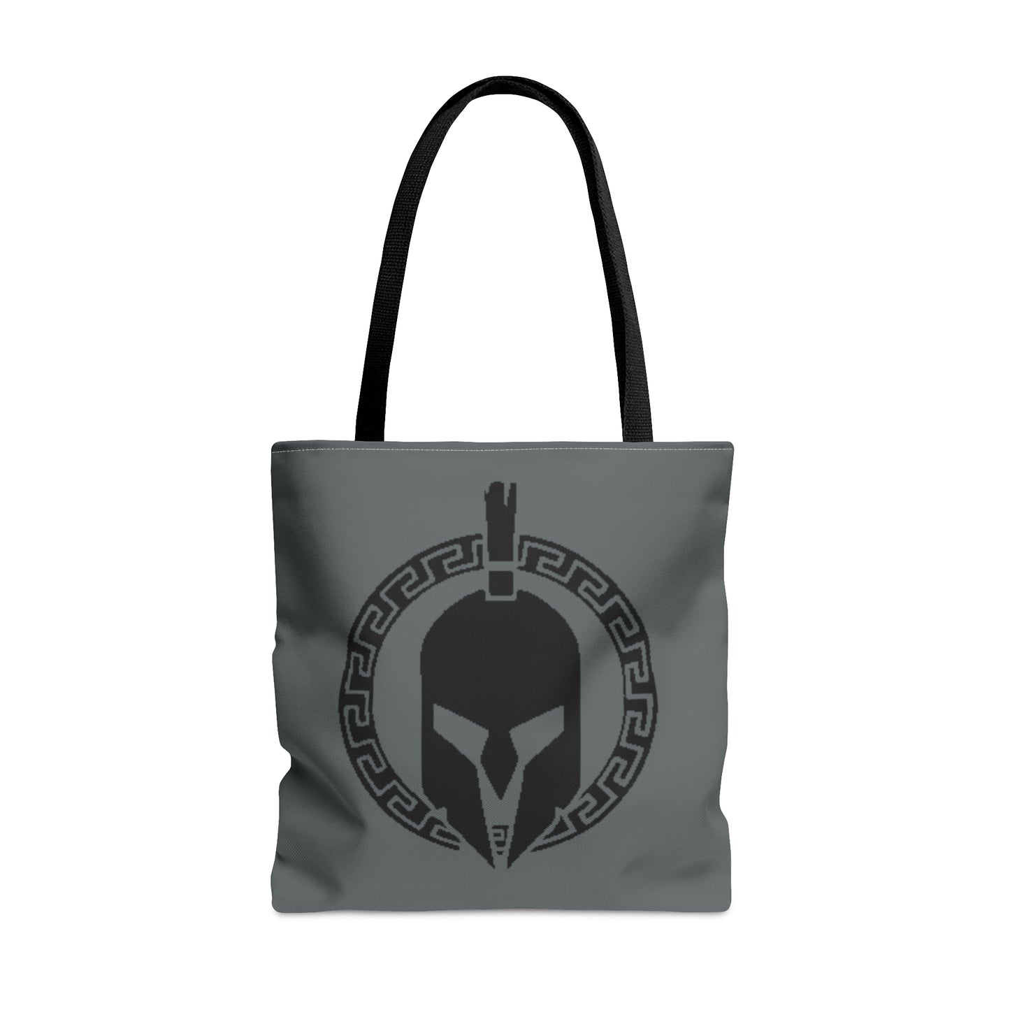 Sparta Bag - Black Helmet on Grey Tote Bag (AOP)