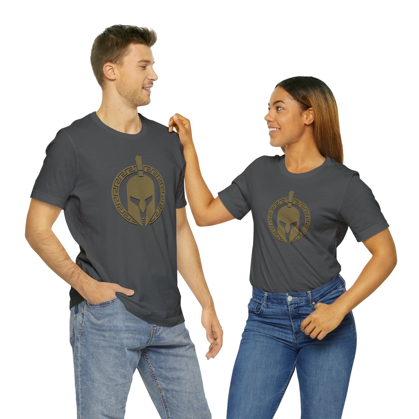 Sparta Large Gold Helmet - Unisex Jersey Short Sleeve Tee