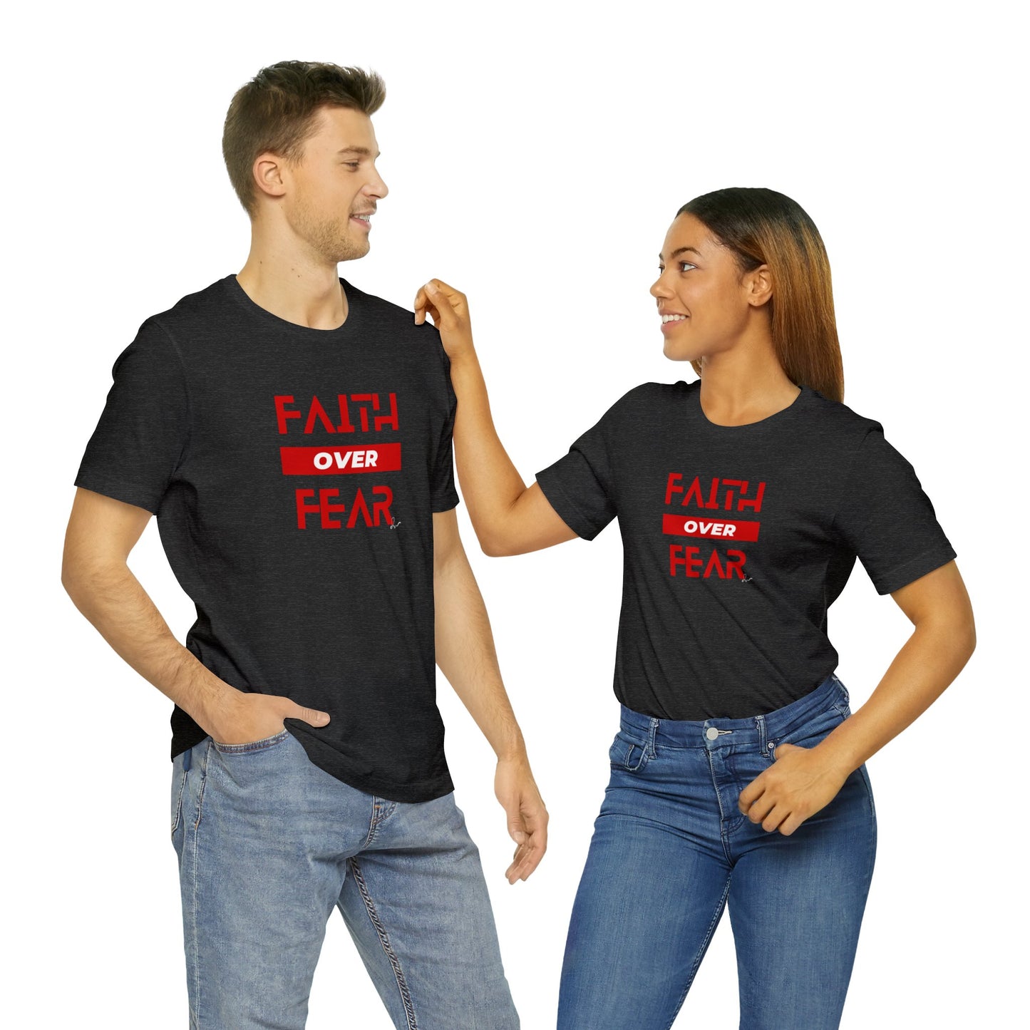 Faith Over Fear - Red - Unisex Jersey Short Sleeve Tee