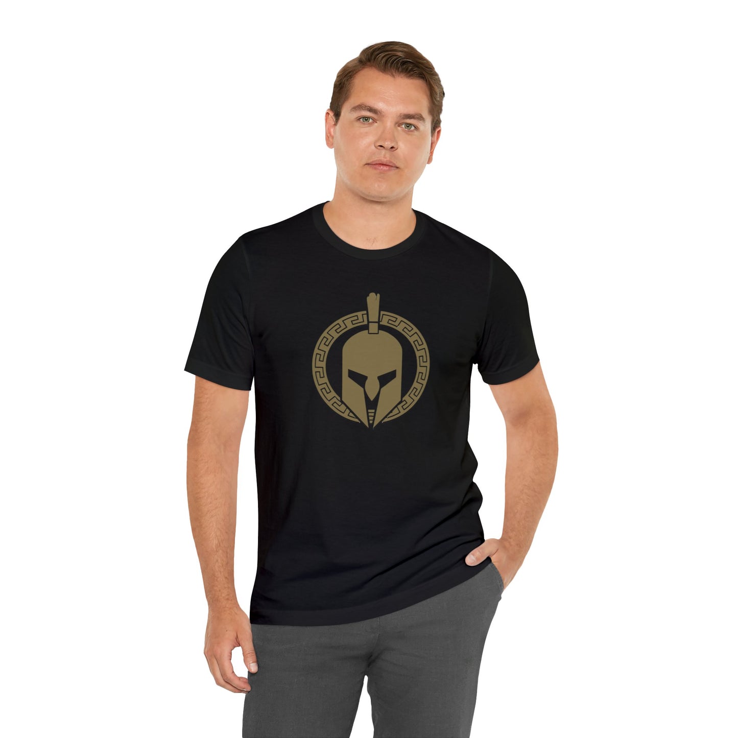 Sparta Large Gold Helmet - Unisex Jersey Short Sleeve Tee