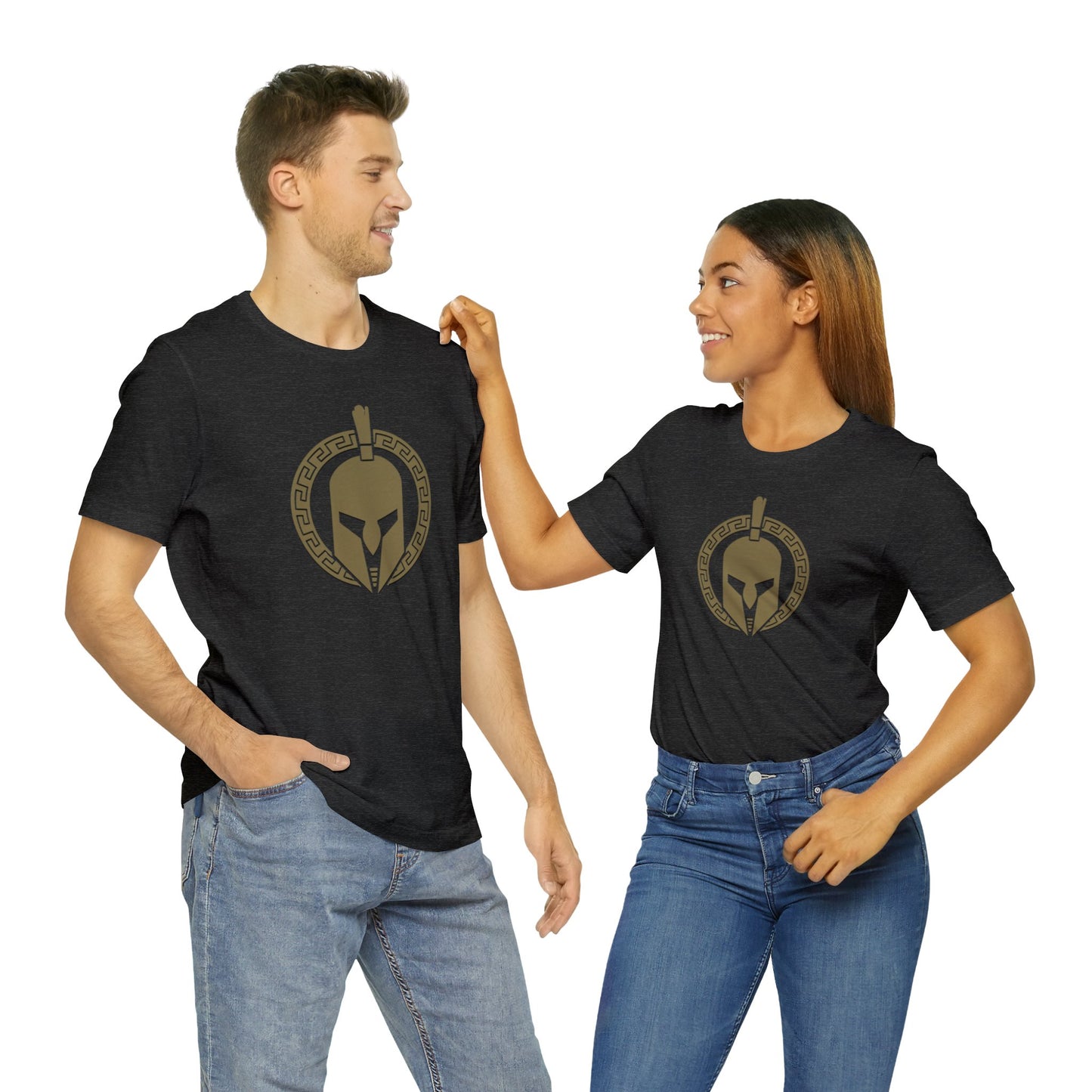 Sparta Large Gold Helmet - Unisex Jersey Short Sleeve Tee