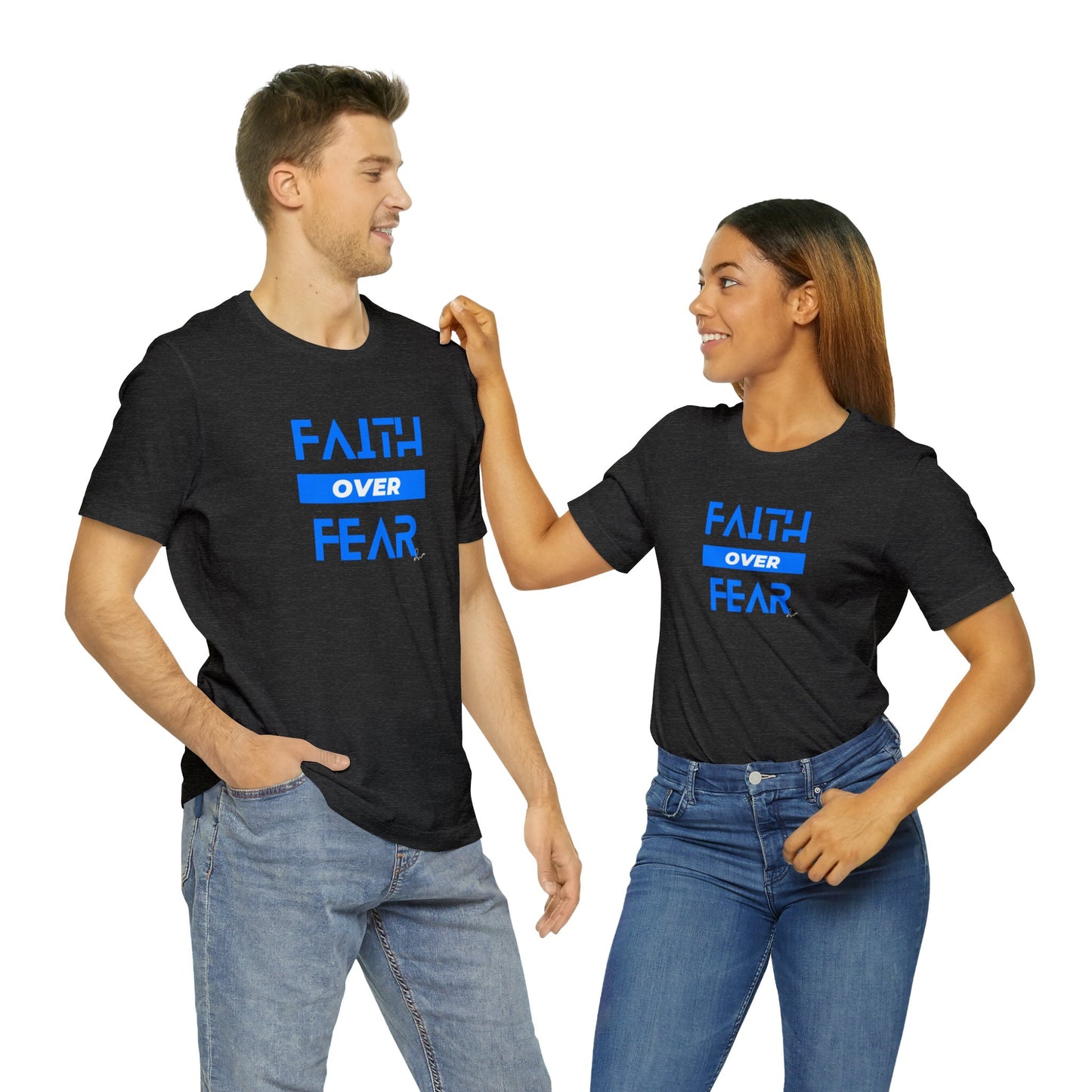 Faith Over Fear - Blue - Unisex Jersey Short Sleeve Tee