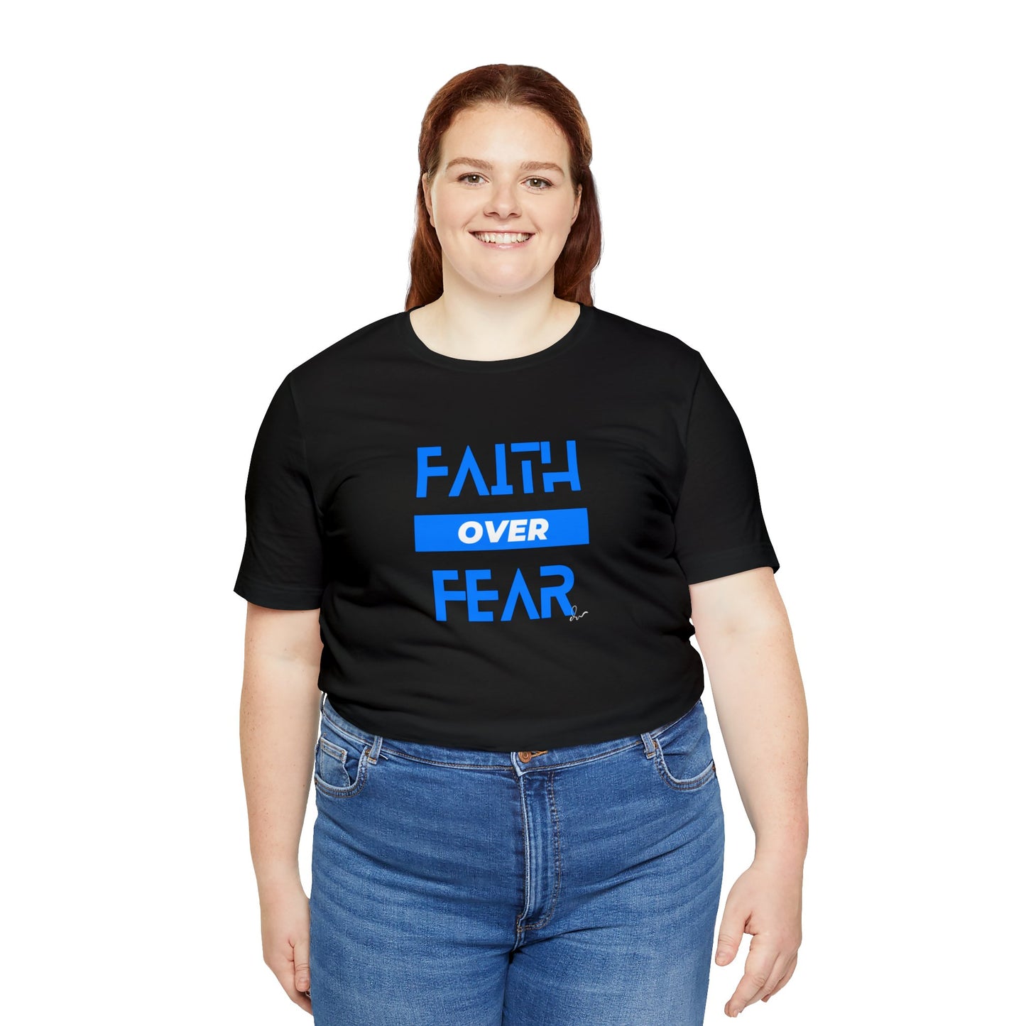 Faith Over Fear - Blue - Unisex Jersey Short Sleeve Tee