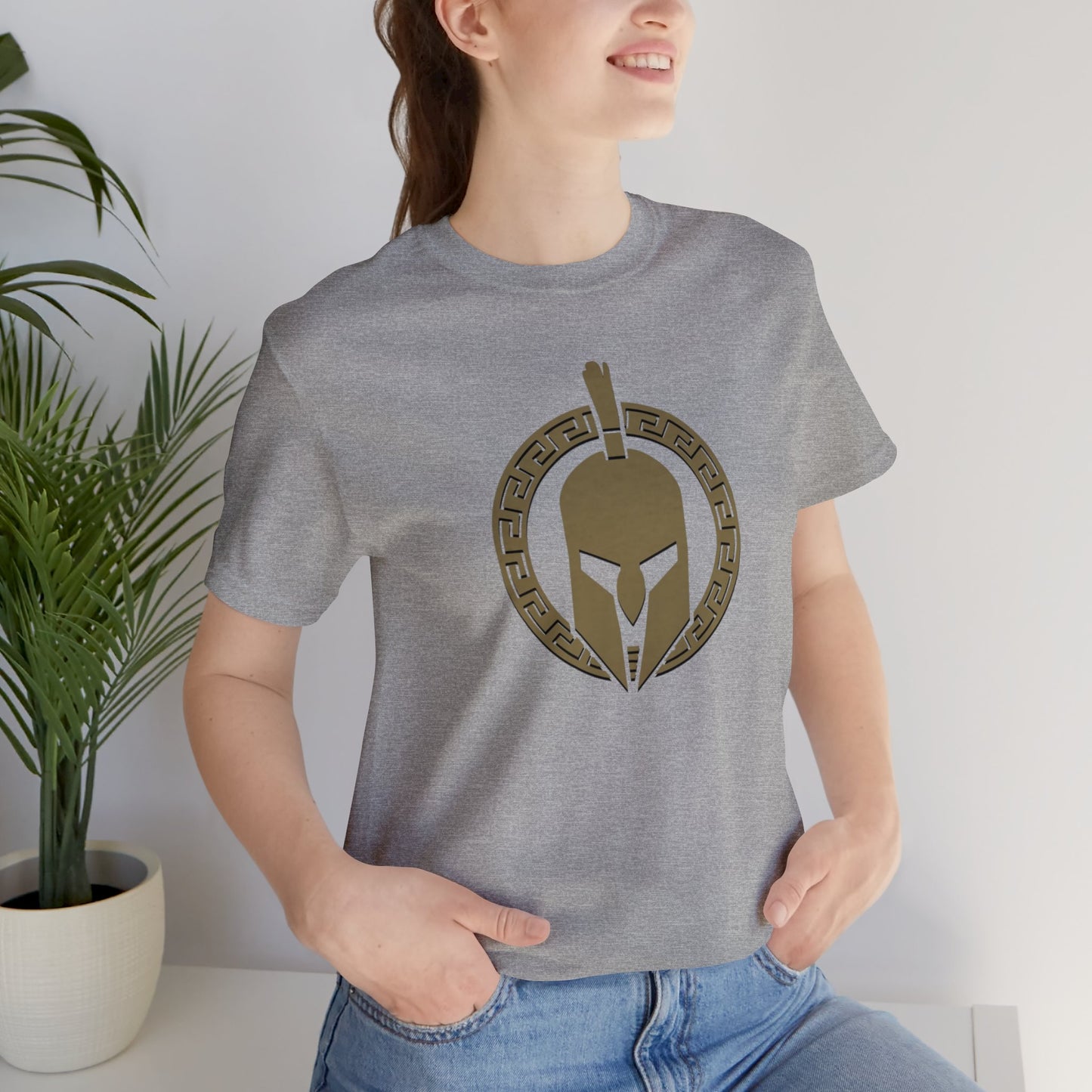 Sparta Large Gold Helmet - Unisex Jersey Short Sleeve Tee