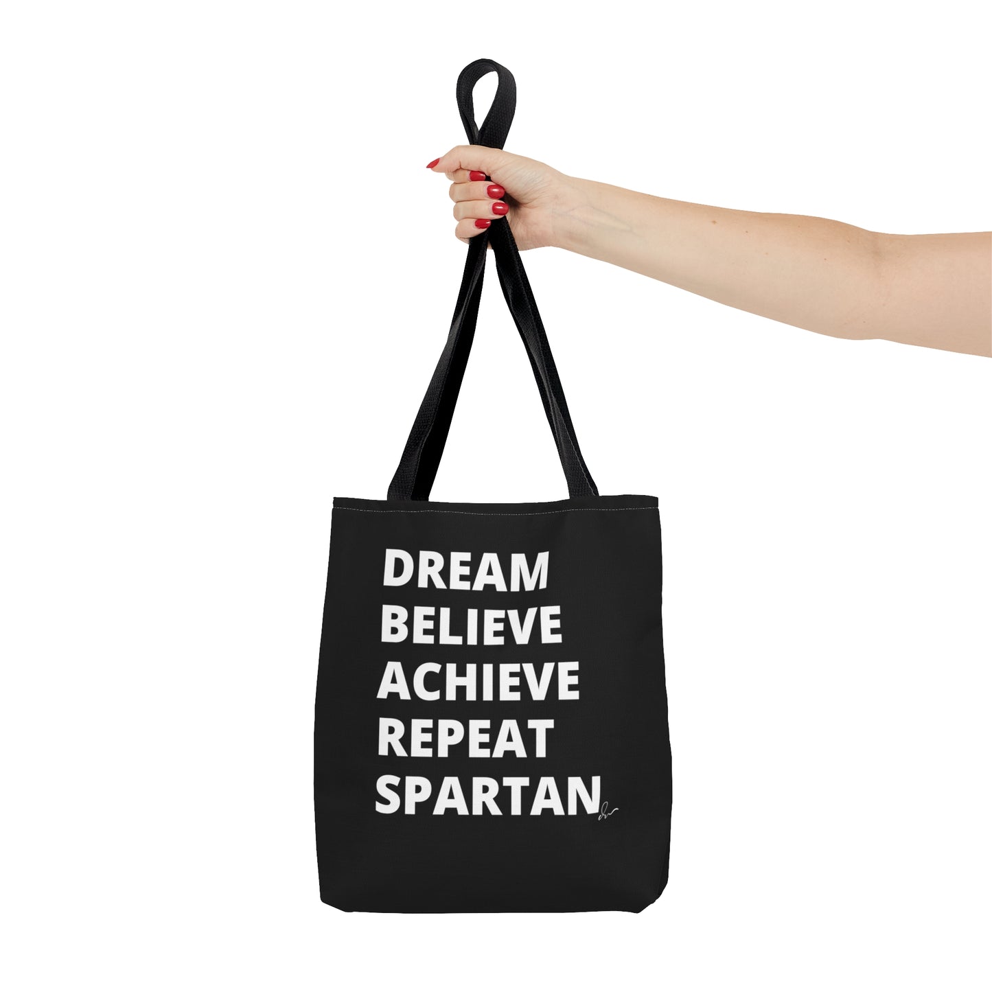 Dream Believe Achieve Repeat Spartan - Tote Bag (AOP)