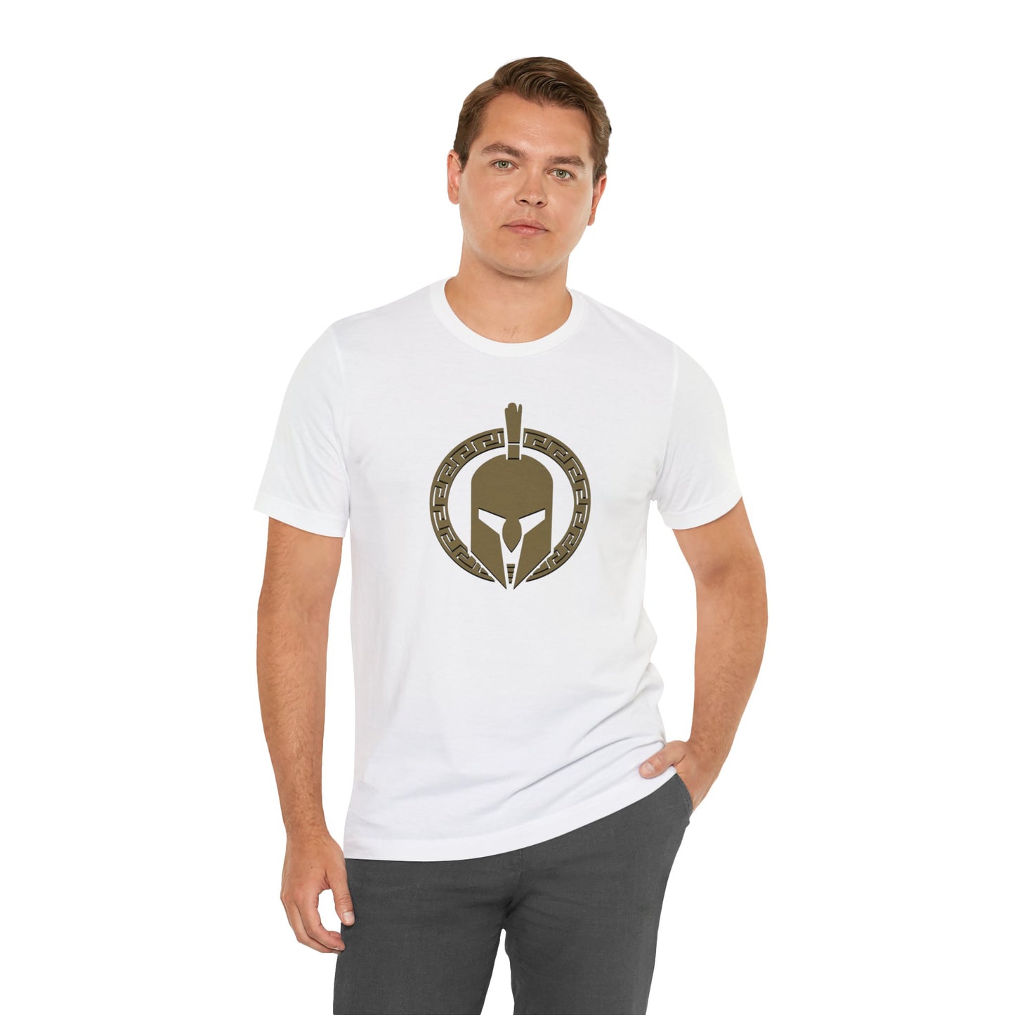 Sparta Large Gold Helmet - Unisex Jersey Short Sleeve Tee