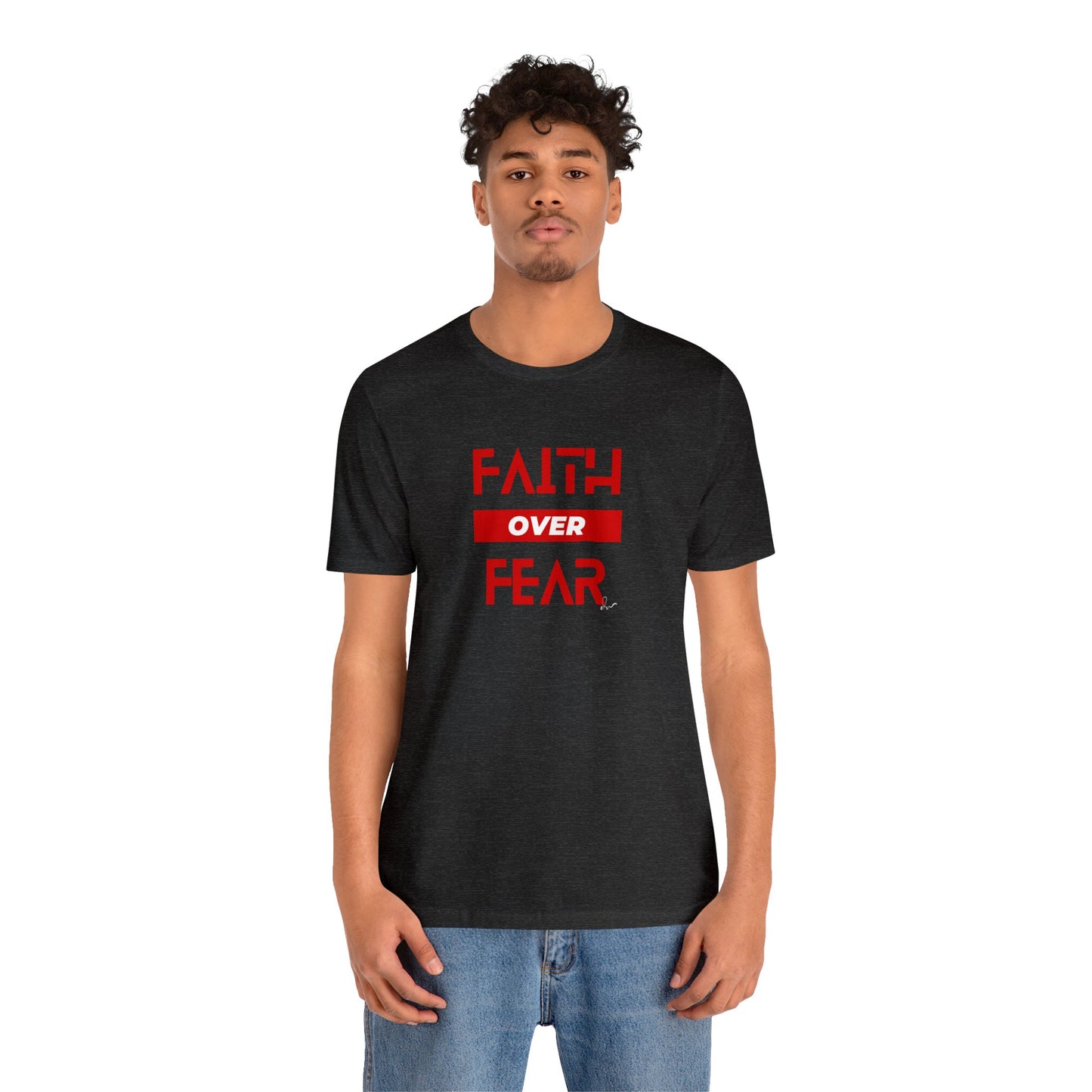 Faith Over Fear - Red - Unisex Jersey Short Sleeve Tee