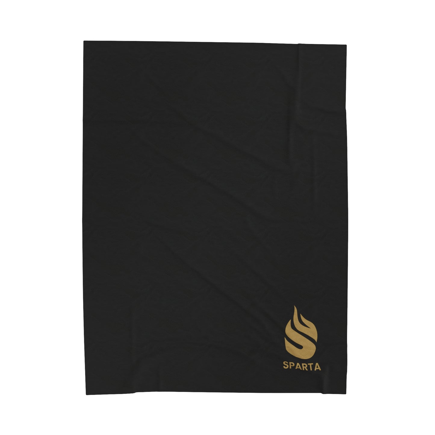 Sparta Gold Flame - Black Velveteen Plush Blanket