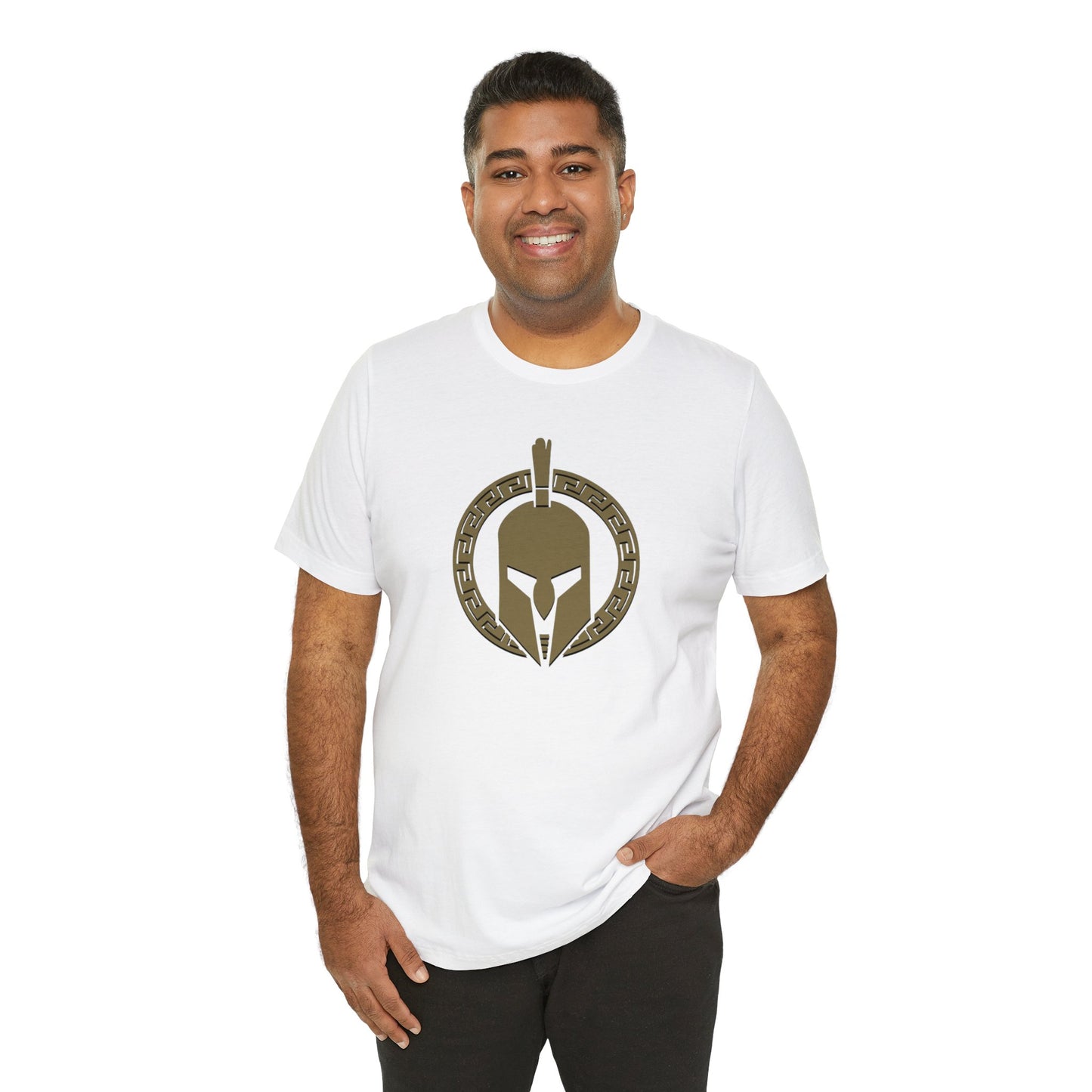 Sparta Large Gold Helmet - Unisex Jersey Short Sleeve Tee