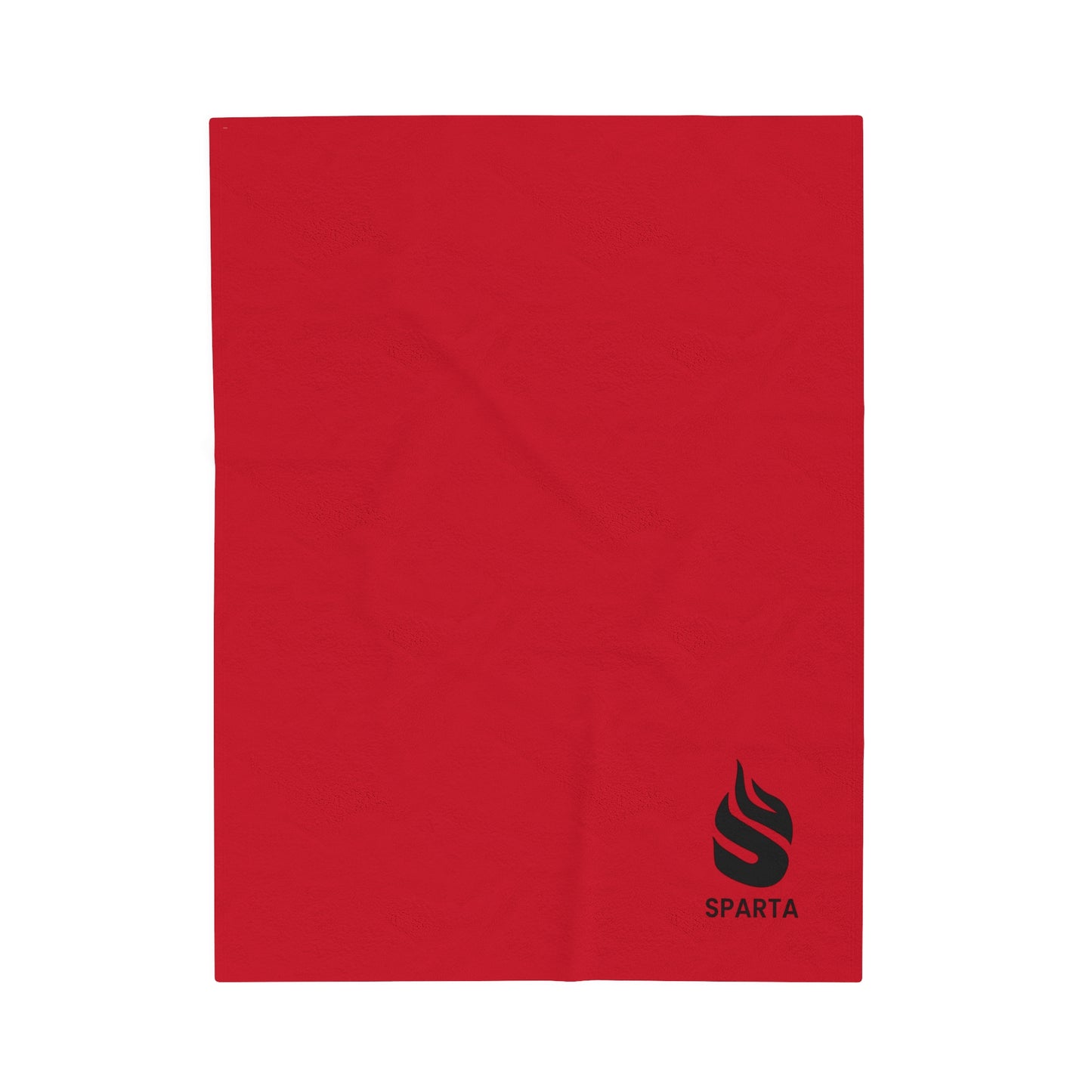 Sparta Black Flame - Red Velveteen Plush Blanket