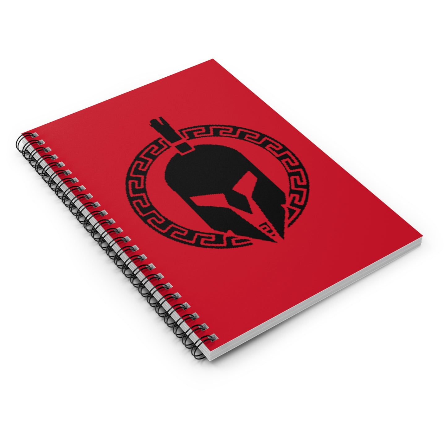 Sparta Red with Black Helmet - Spiral Notebook - Ruled Line