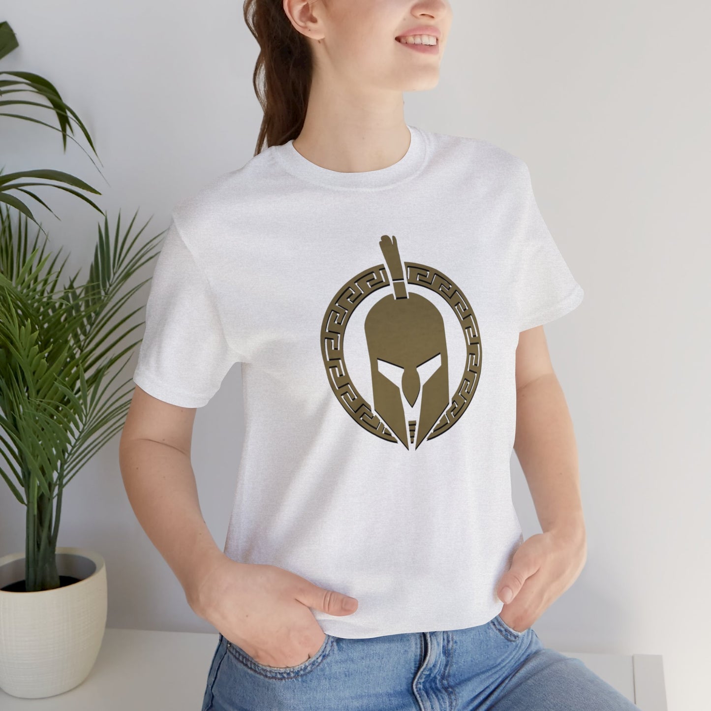 Sparta Large Gold Helmet - Unisex Jersey Short Sleeve Tee