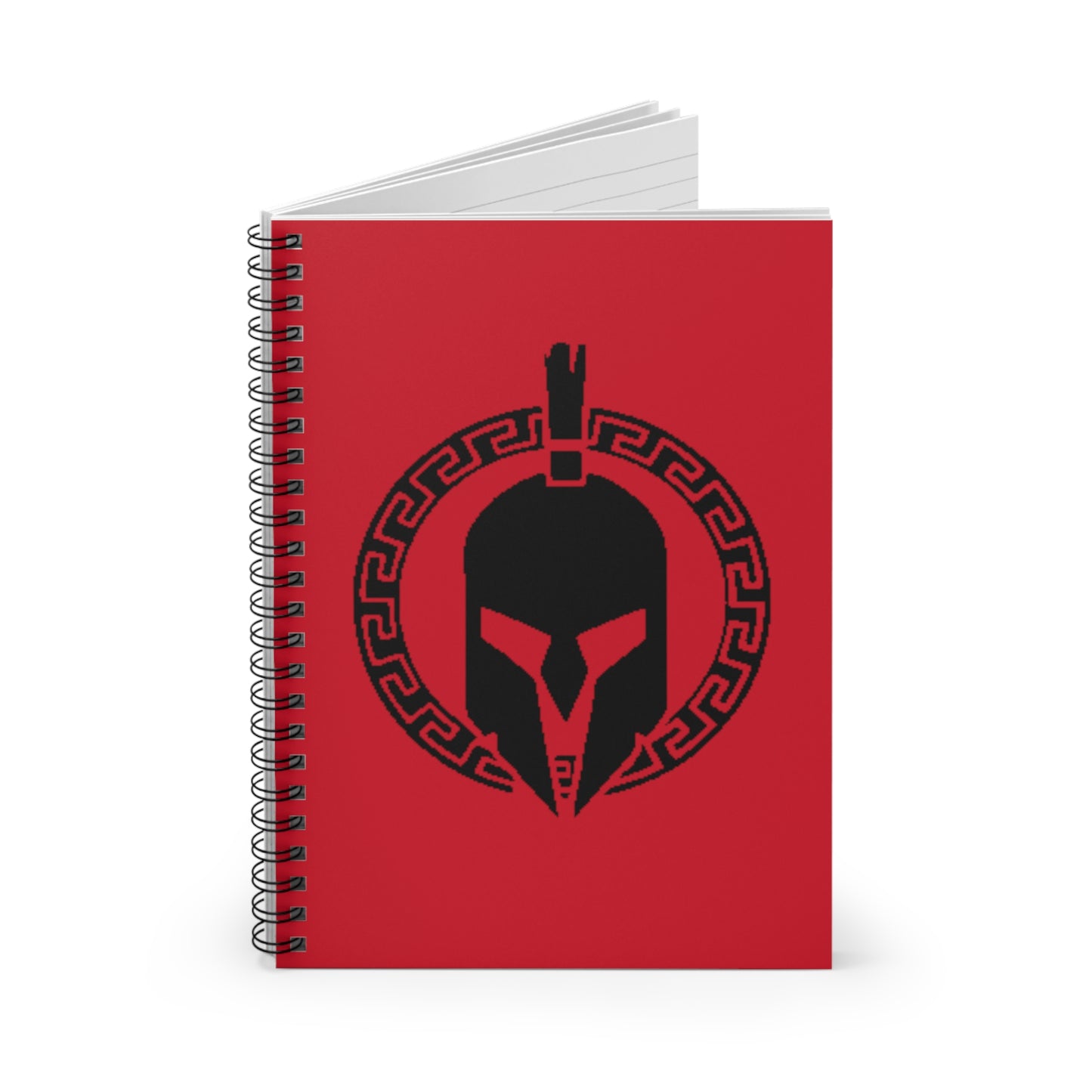 Sparta Red with Black Helmet - Spiral Notebook - Ruled Line