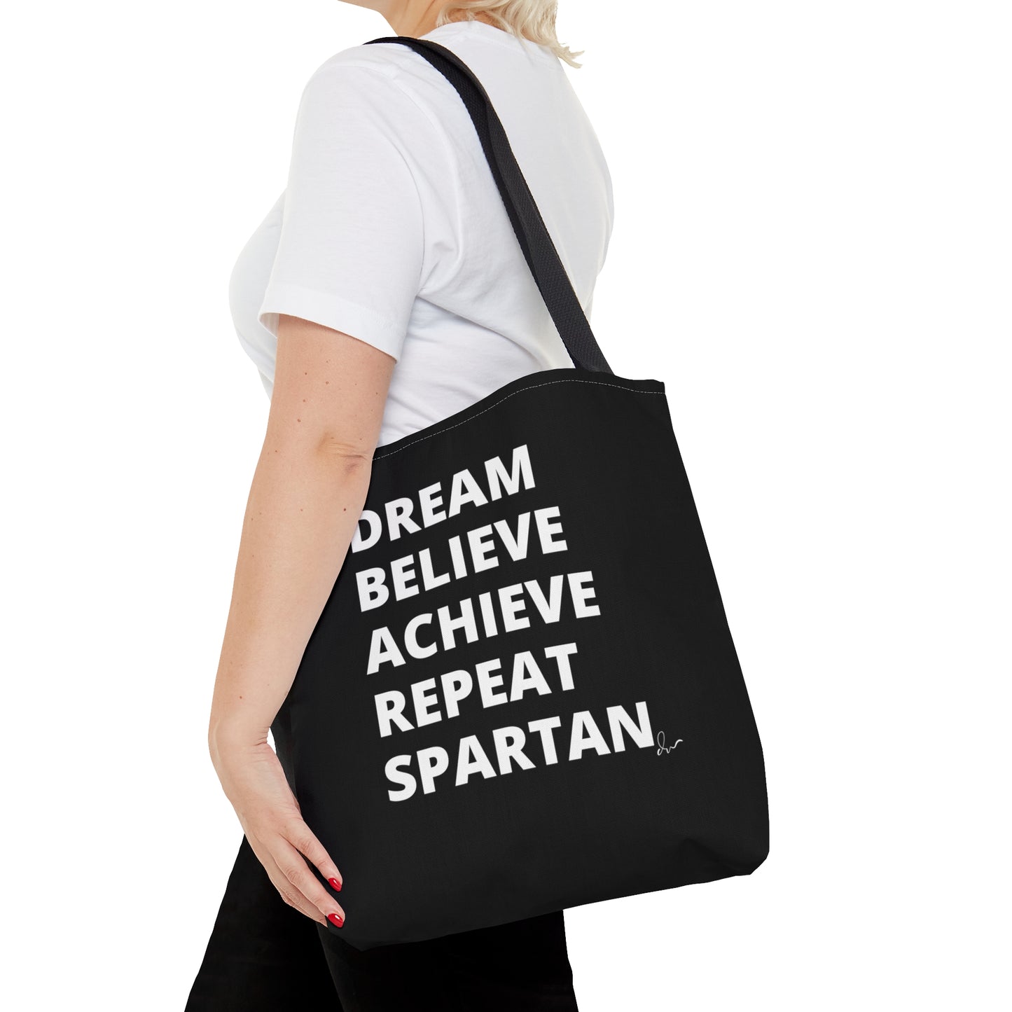 Dream Believe Achieve Repeat Spartan - Tote Bag (AOP)