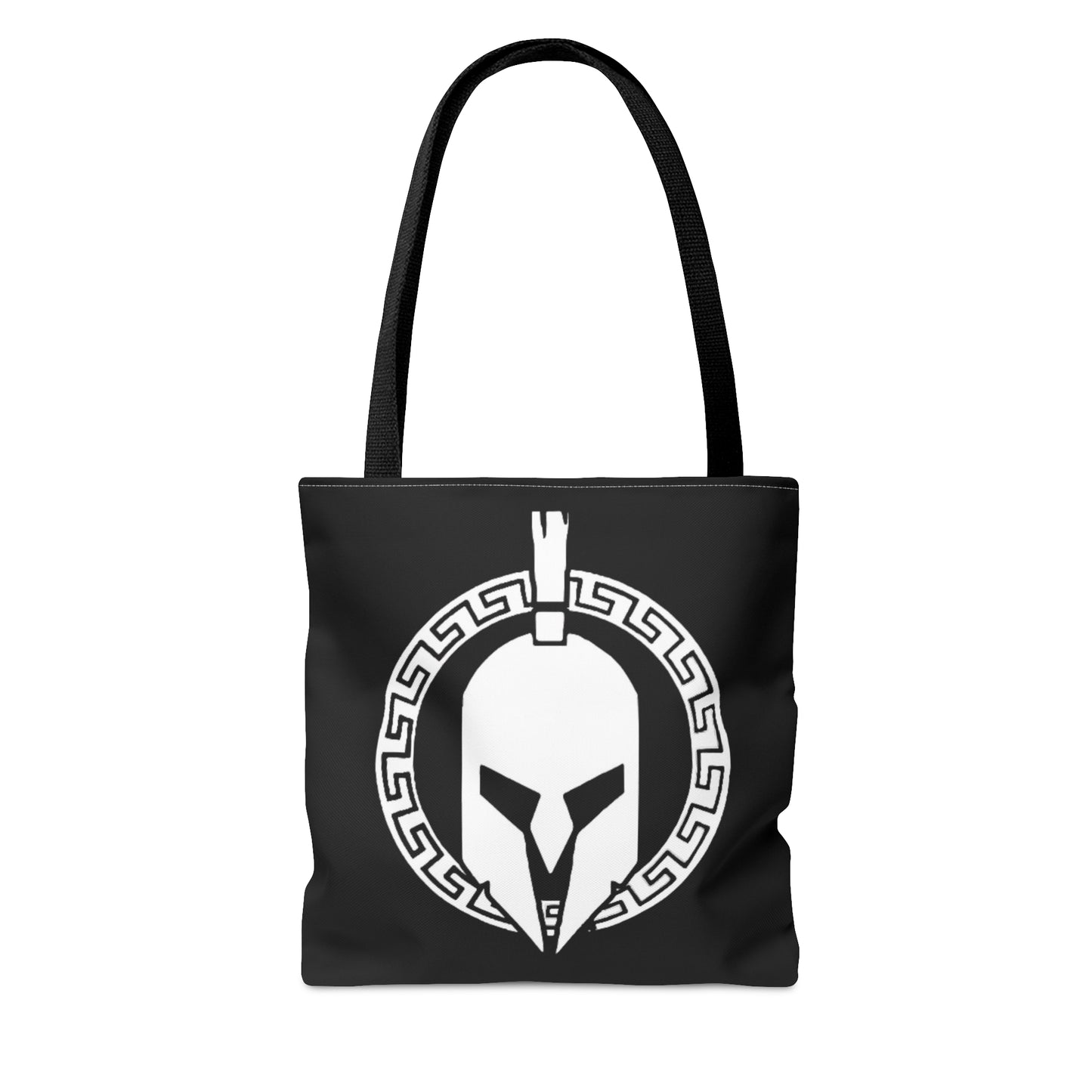 Sparta Bag - White Helmet on Black Tote Bag (AOP)