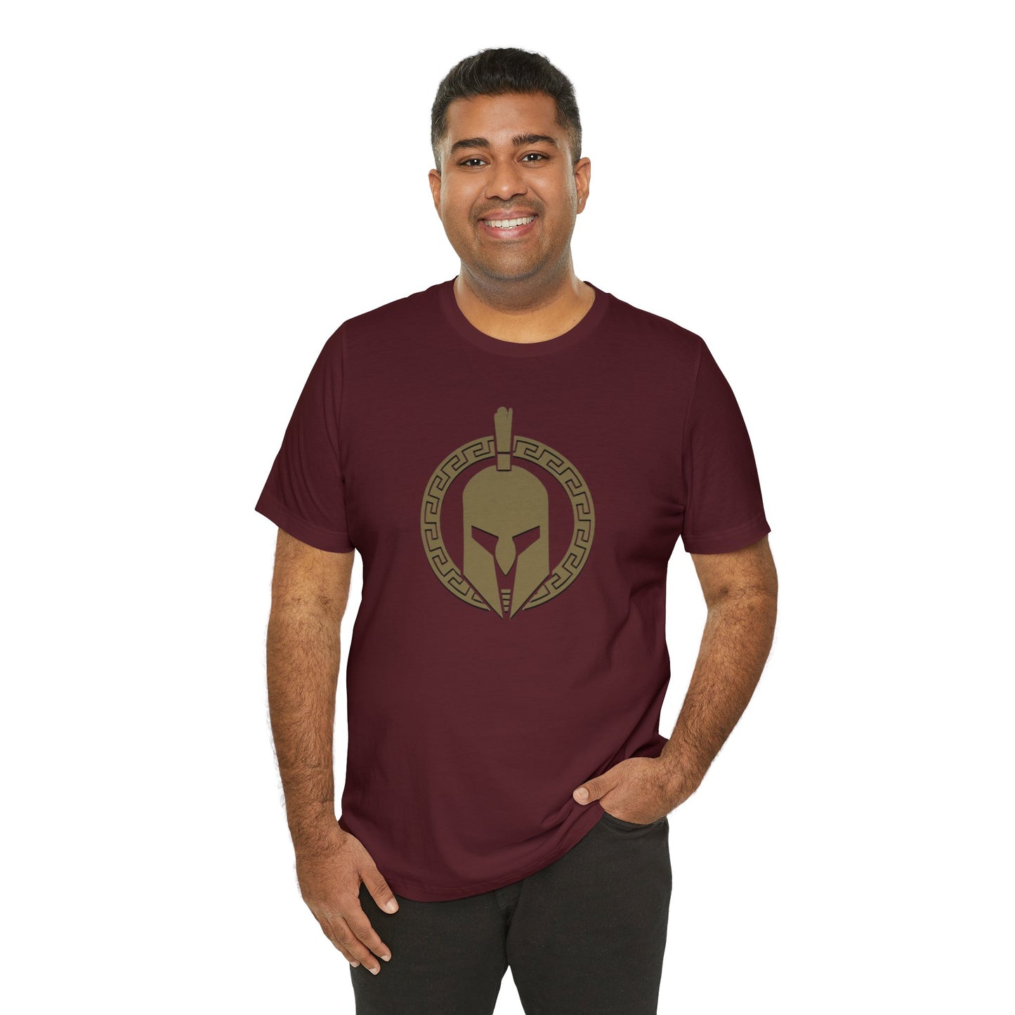 Sparta Large Gold Helmet - Unisex Jersey Short Sleeve Tee