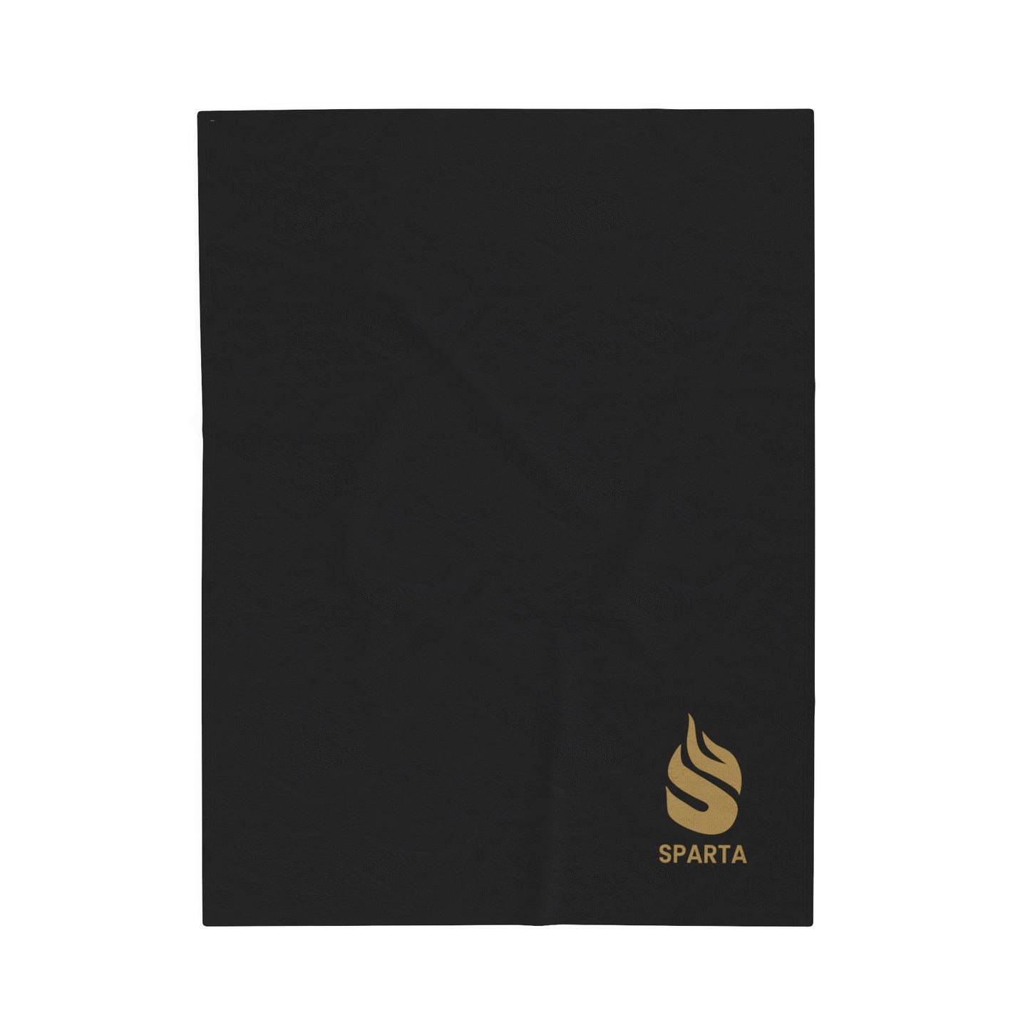 Sparta Gold Flame - Black Velveteen Plush Blanket