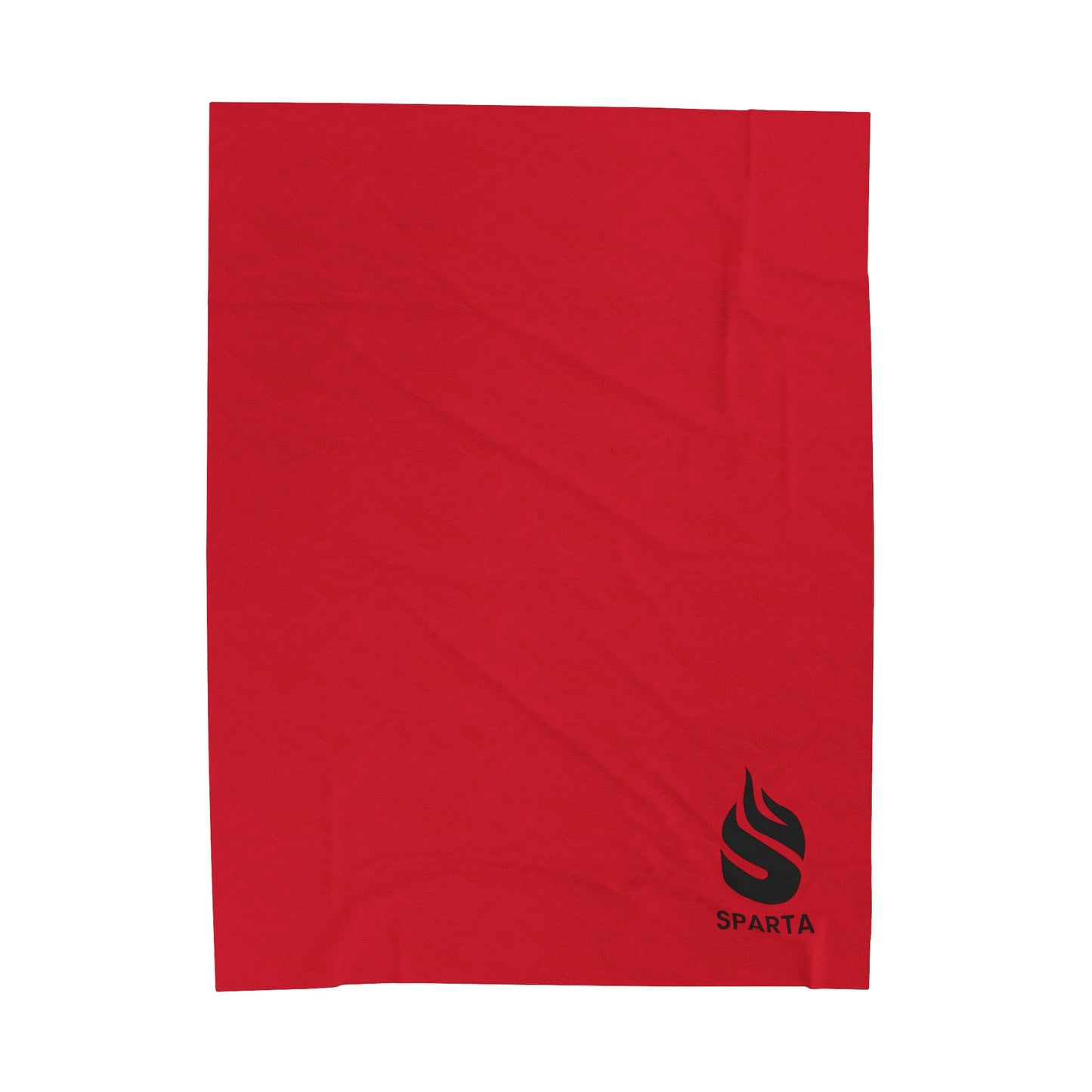 Sparta Black Flame - Red Velveteen Plush Blanket