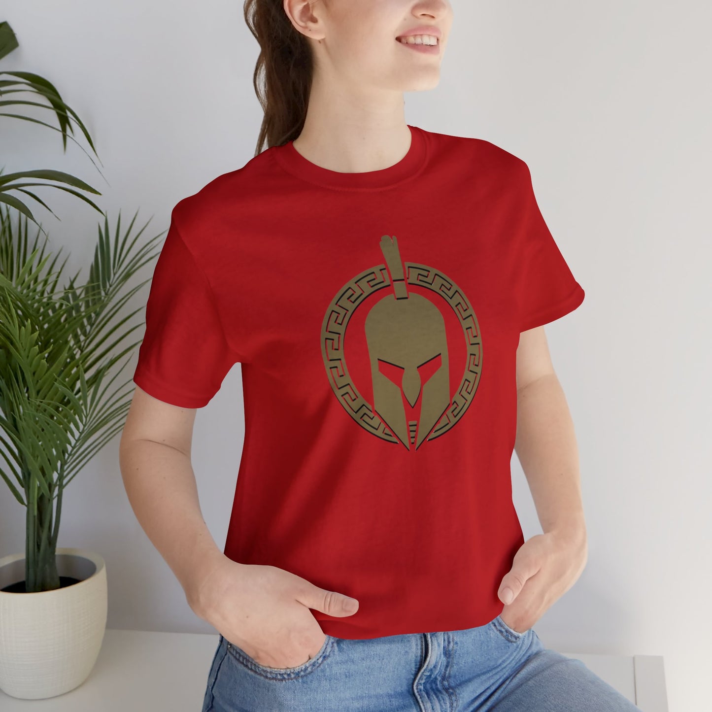 Sparta Large Gold Helmet - Unisex Jersey Short Sleeve Tee