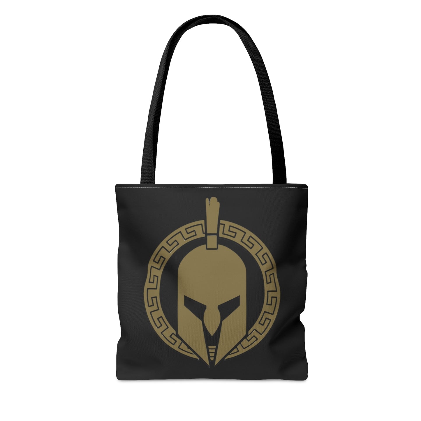 Sparta Bag - Gold Helmet on Black Tote Bag (AOP)