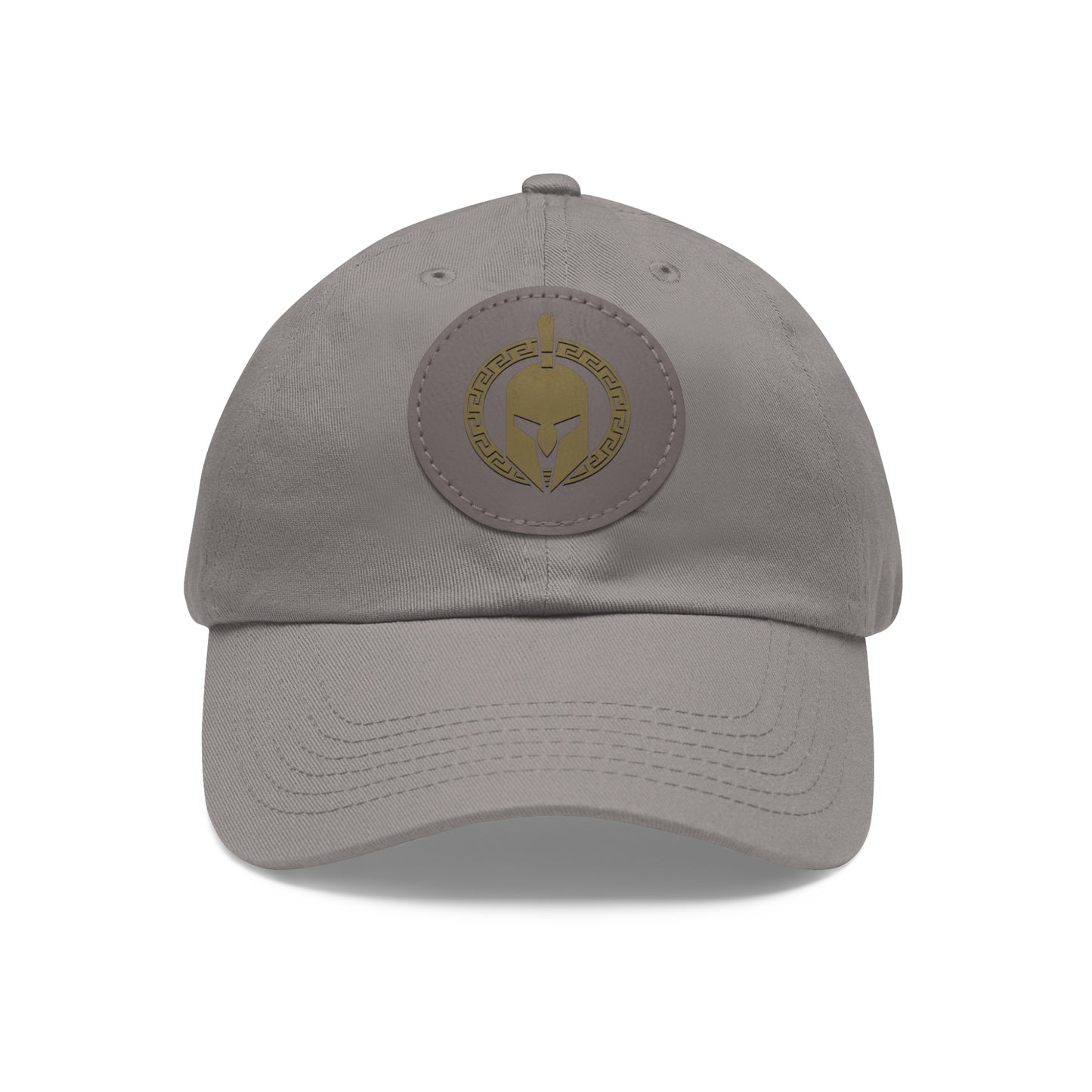 Sparta Hat - Gold Helmet on Leather Patch (Round)