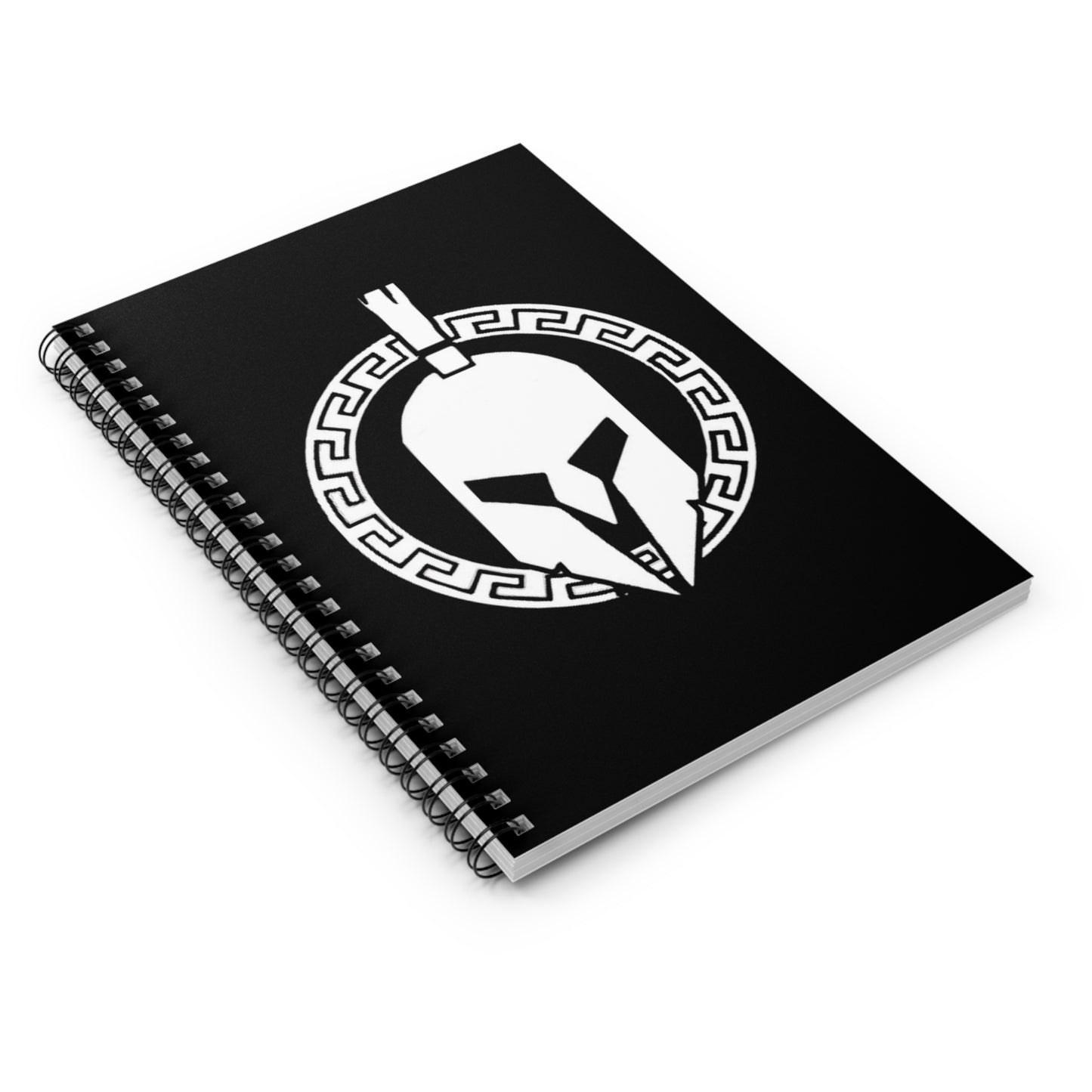 Sparta Black with White Helmet - Spiral Notebook - Ruled Line