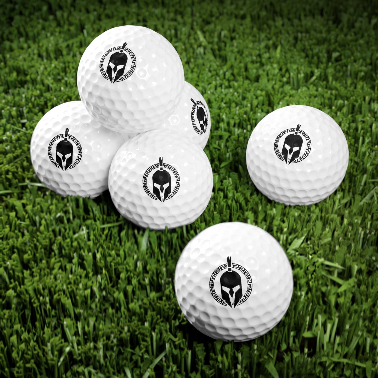 Sparta Black Helmet - Golf Balls, 6pcs