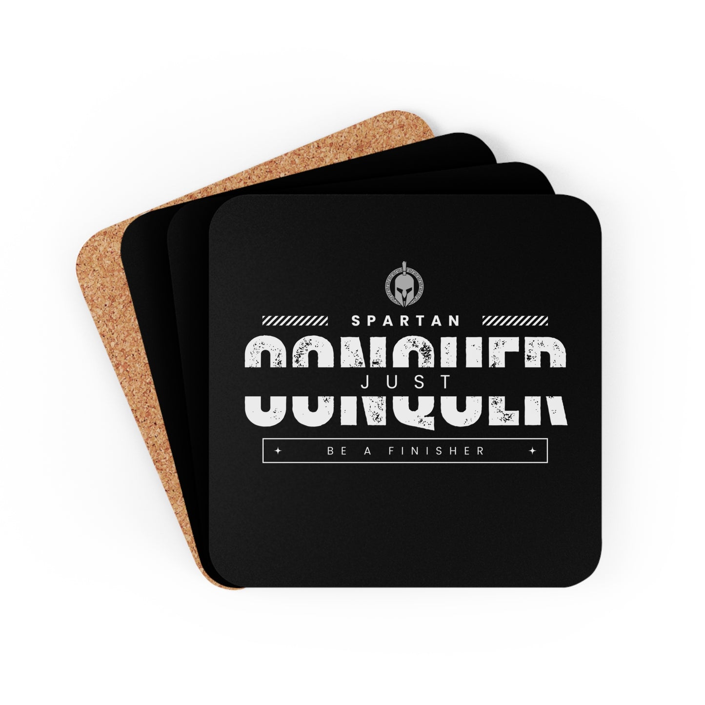 Just Conquer - Corkwood Coaster Set