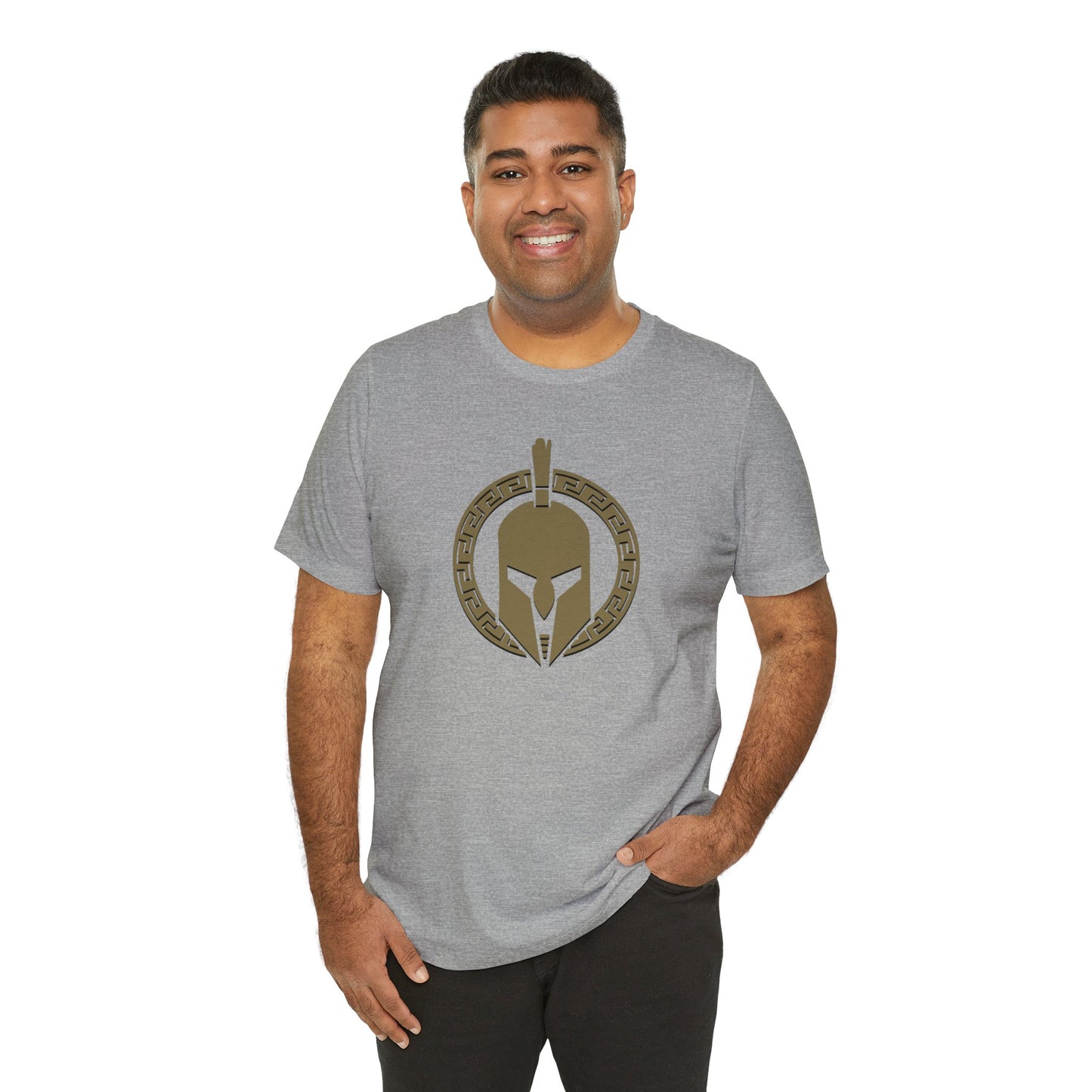 Sparta Large Gold Helmet - Unisex Jersey Short Sleeve Tee