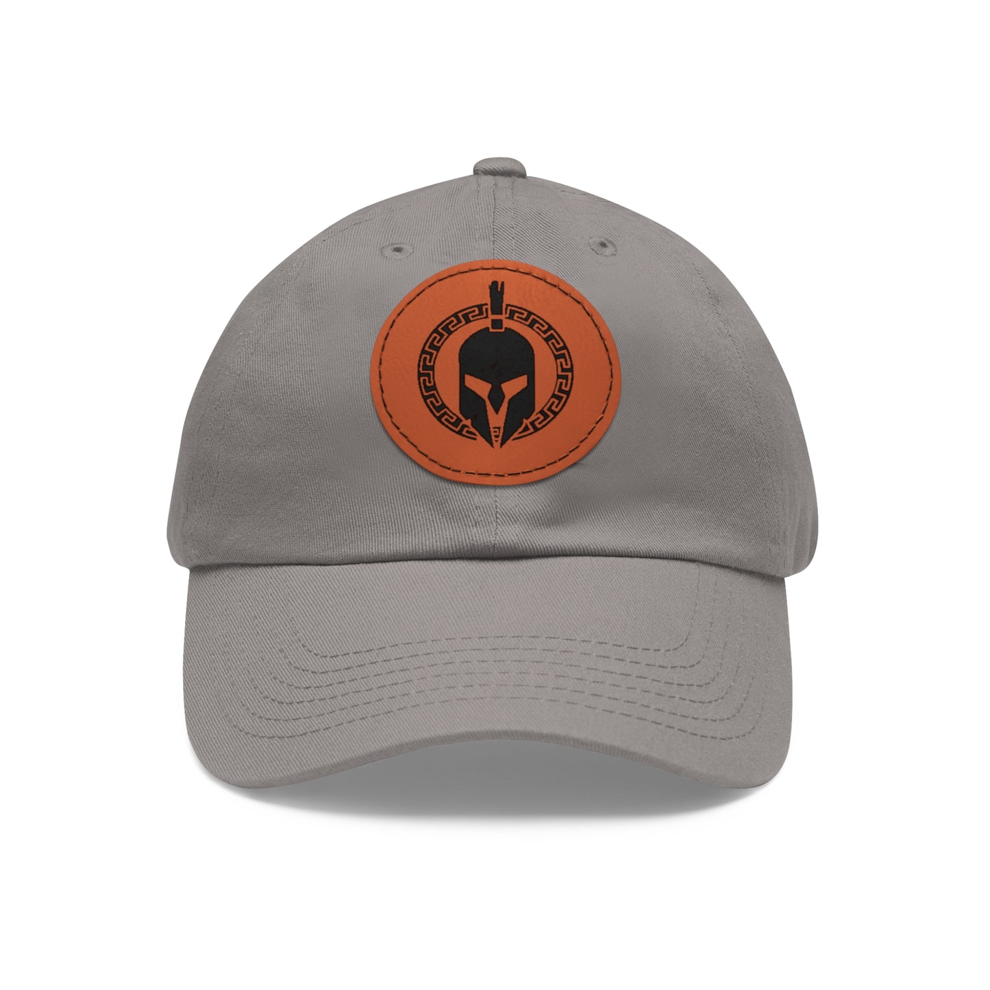 Sparta Hat - Black Helmet on Leather Patch (Round)