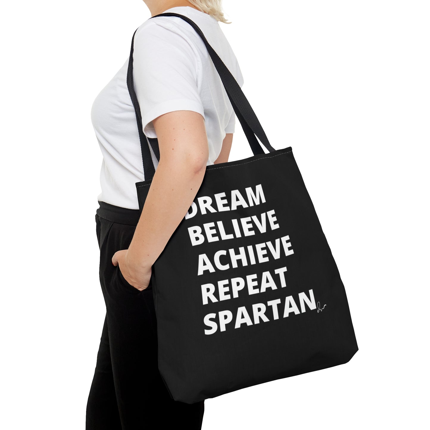 Dream Believe Achieve Repeat Spartan - Tote Bag (AOP)