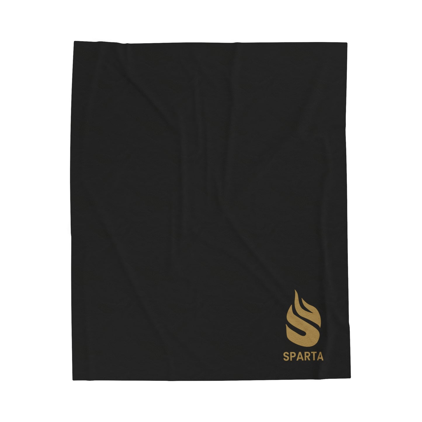 Sparta Gold Flame - Black Velveteen Plush Blanket