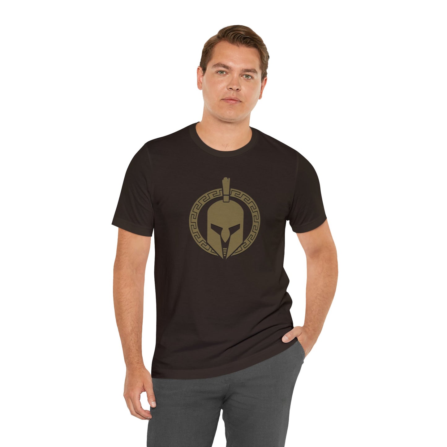 Sparta Large Gold Helmet - Unisex Jersey Short Sleeve Tee