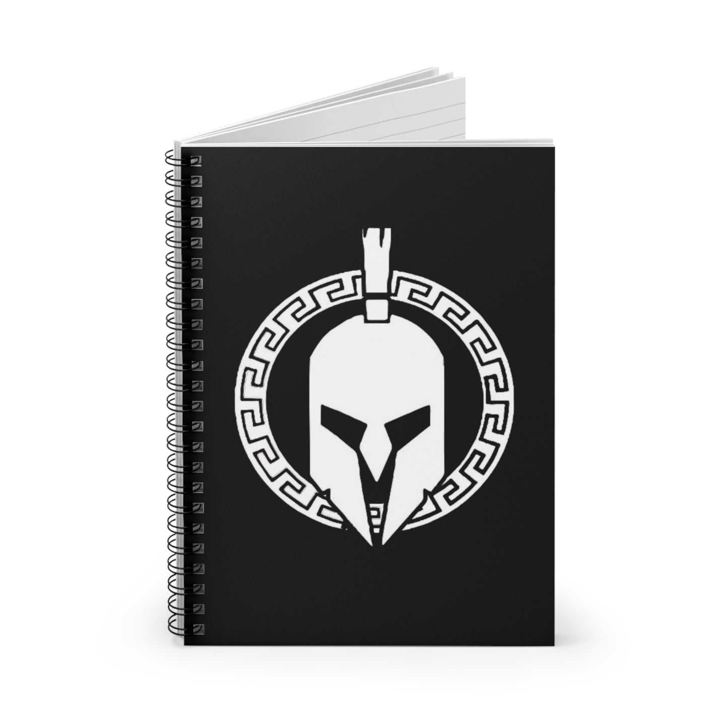 Sparta Black with White Helmet - Spiral Notebook - Ruled Line