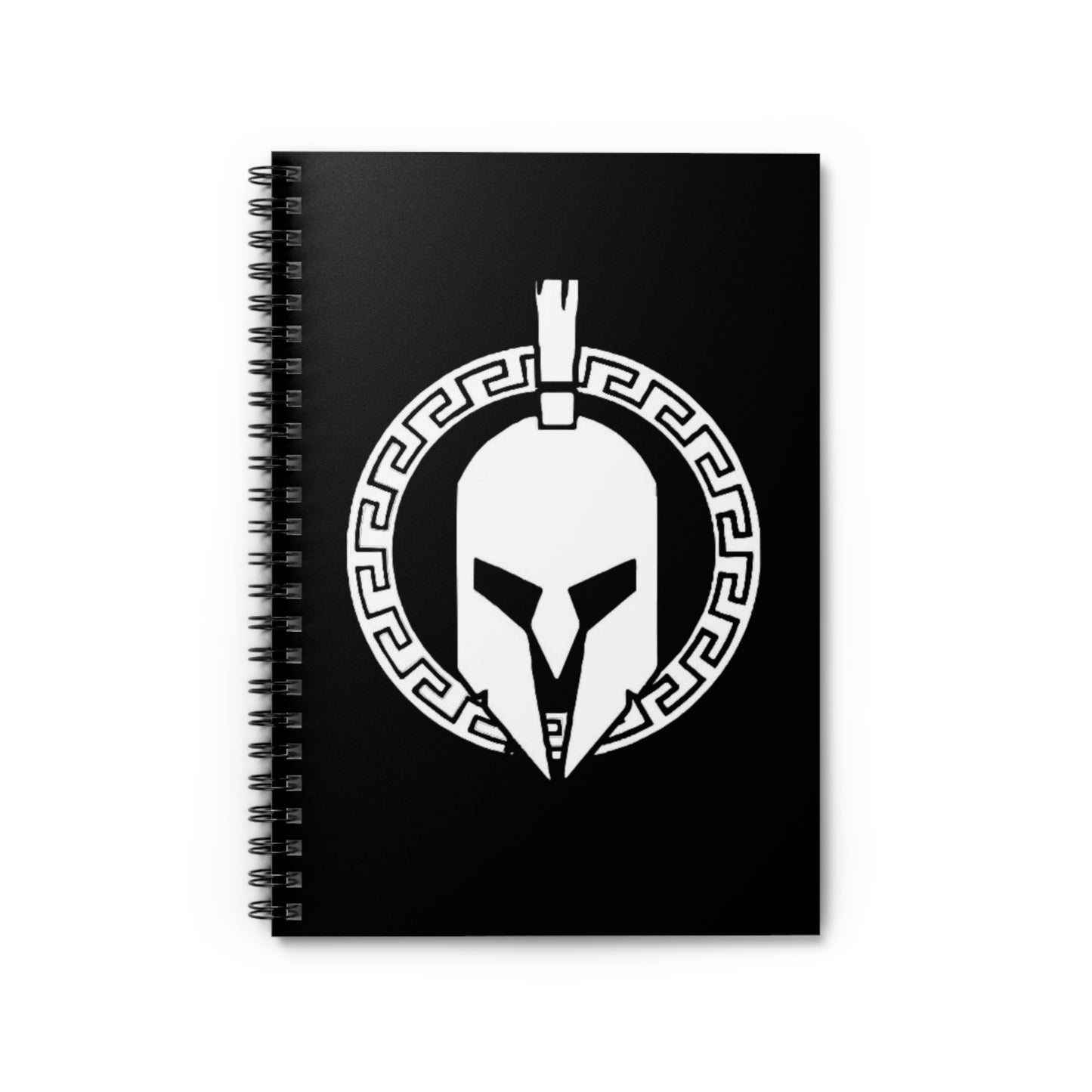 Sparta Black with White Helmet - Spiral Notebook - Ruled Line