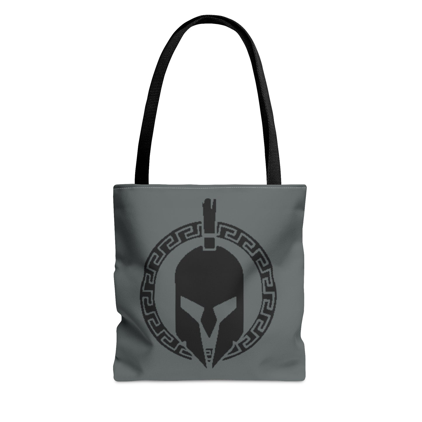 Sparta Bag - Black Helmet on Grey Tote Bag (AOP)