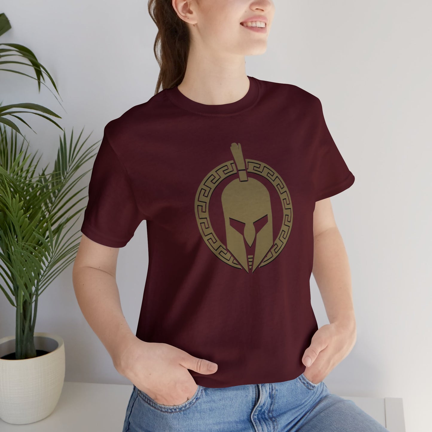 Sparta Large Gold Helmet - Unisex Jersey Short Sleeve Tee