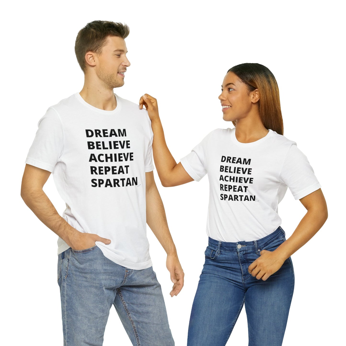 Dream Believe Achieve Repeat Spartan - Unisex Jersey Short Sleeve Tee