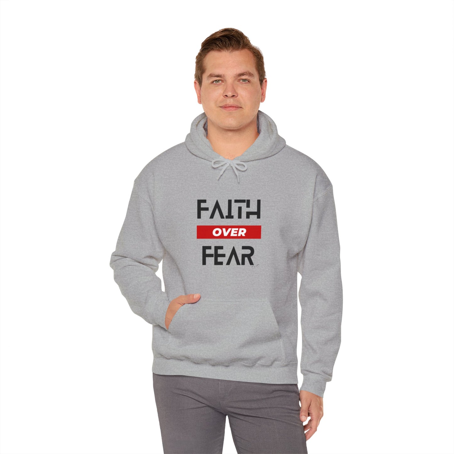 Faith Over Fear - Red - Unisex Heavy Blend™ Hooded Sweatshirt