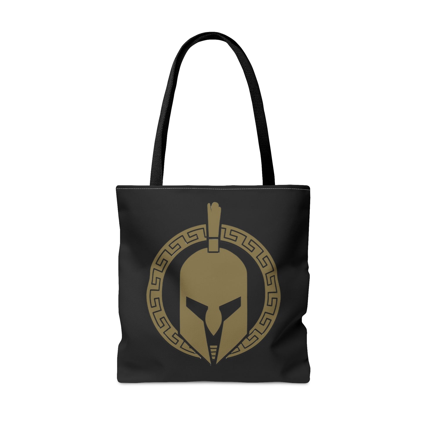 Sparta Bag - Gold Helmet on Black Tote Bag (AOP)