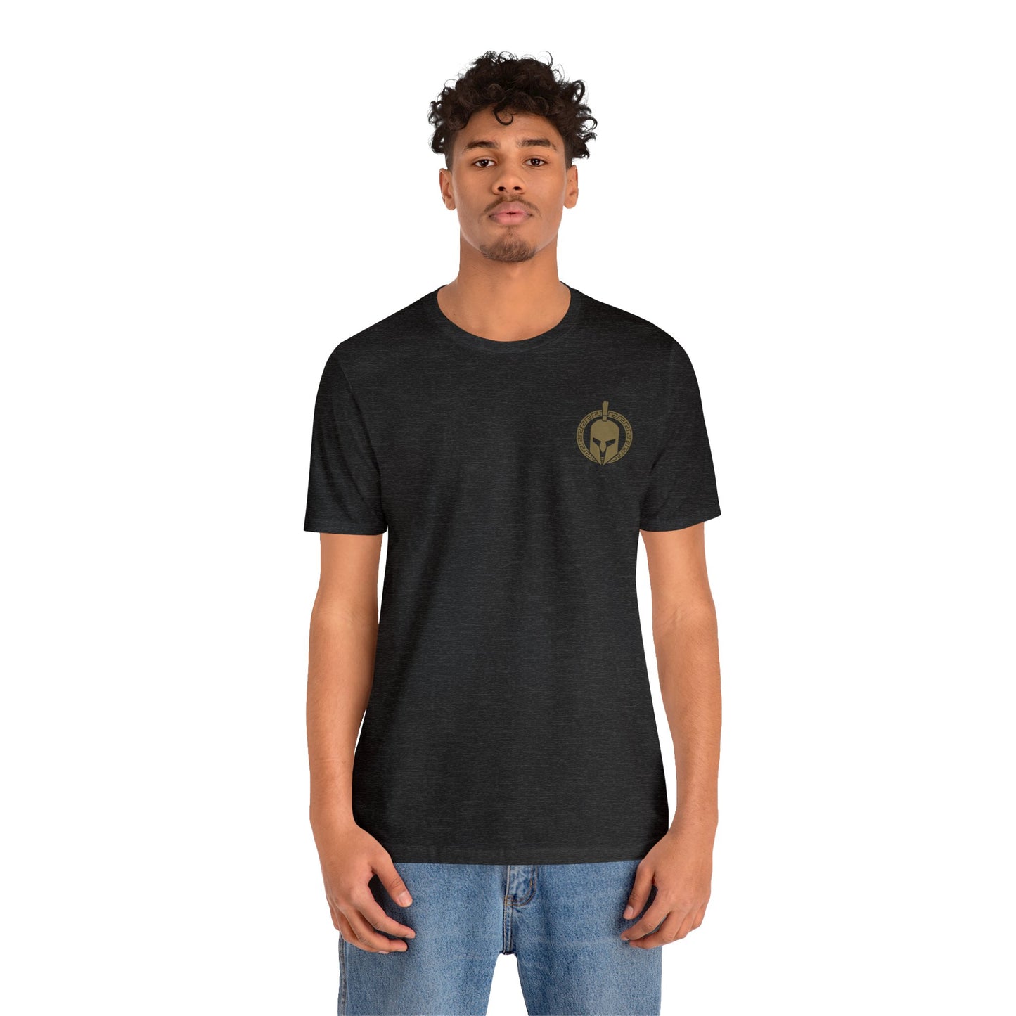 Sparta Small Gold Helmet - Unisex Jersey Short Sleeve Tee