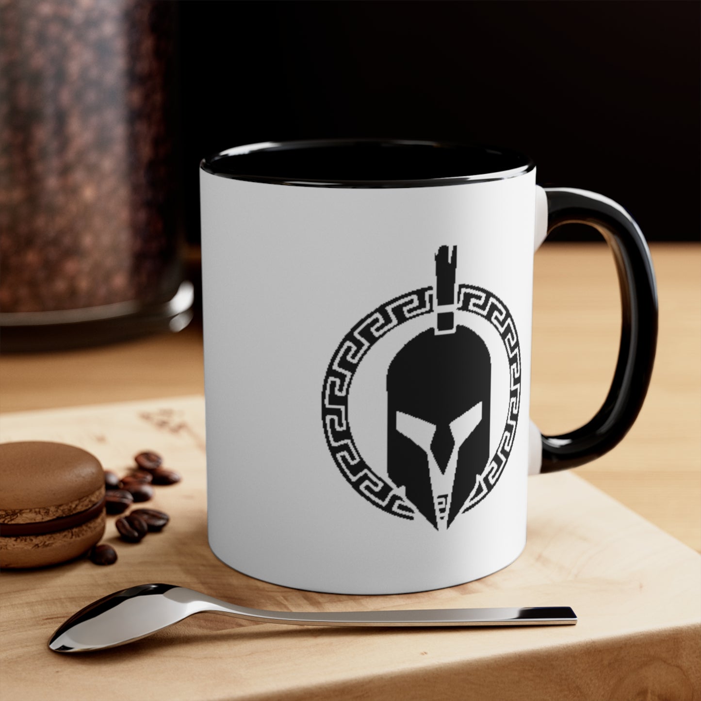 Sparta Black Helmet - Accent Coffee Mug, 11oz