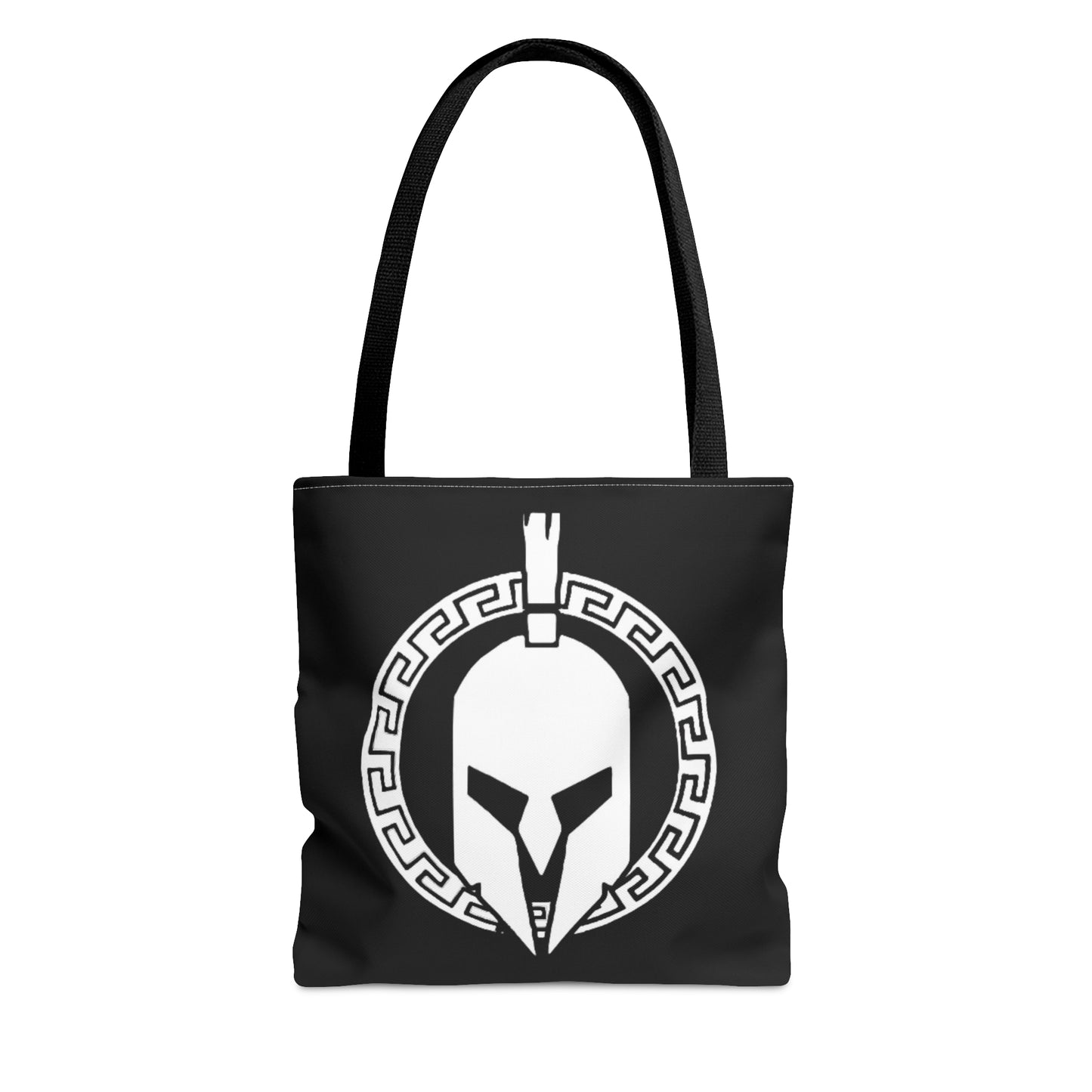 Sparta Bag - White Helmet on Black Tote Bag (AOP)