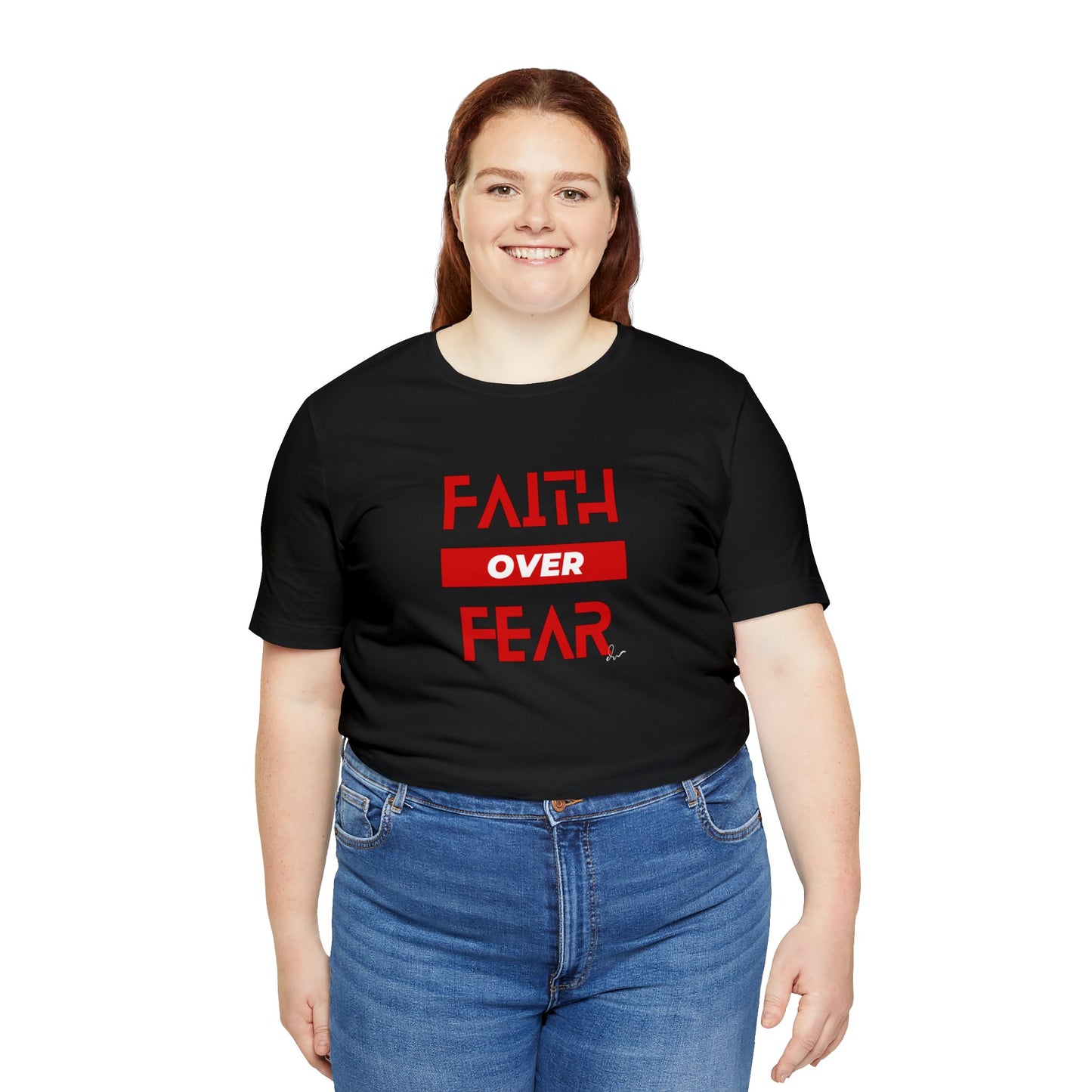 Faith Over Fear - Red - Unisex Jersey Short Sleeve Tee